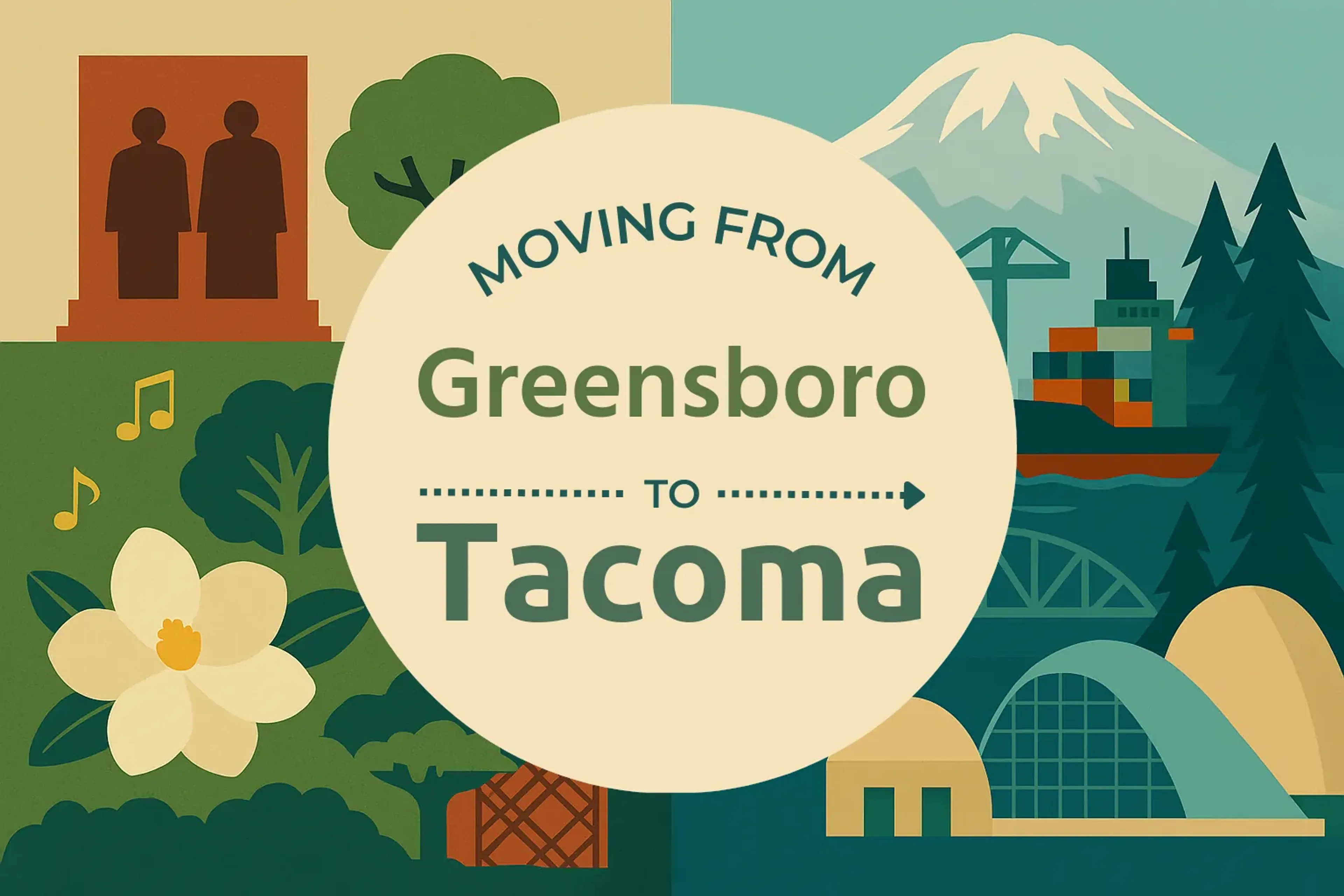 Side-by-side comparison of Greensboro to Tacoma moving companies