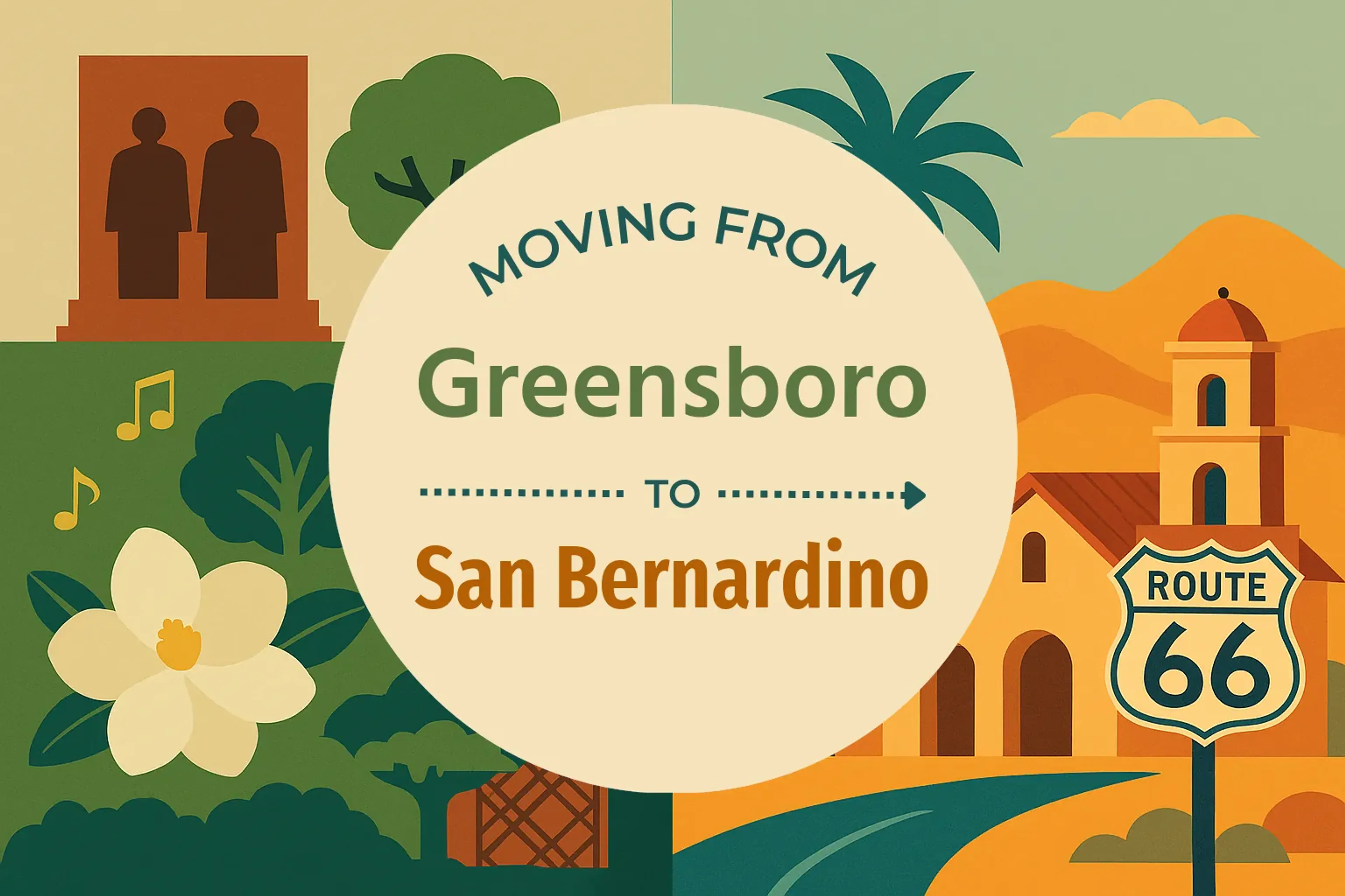 Side-by-side comparison of Greensboro to San Bernardino moving companies