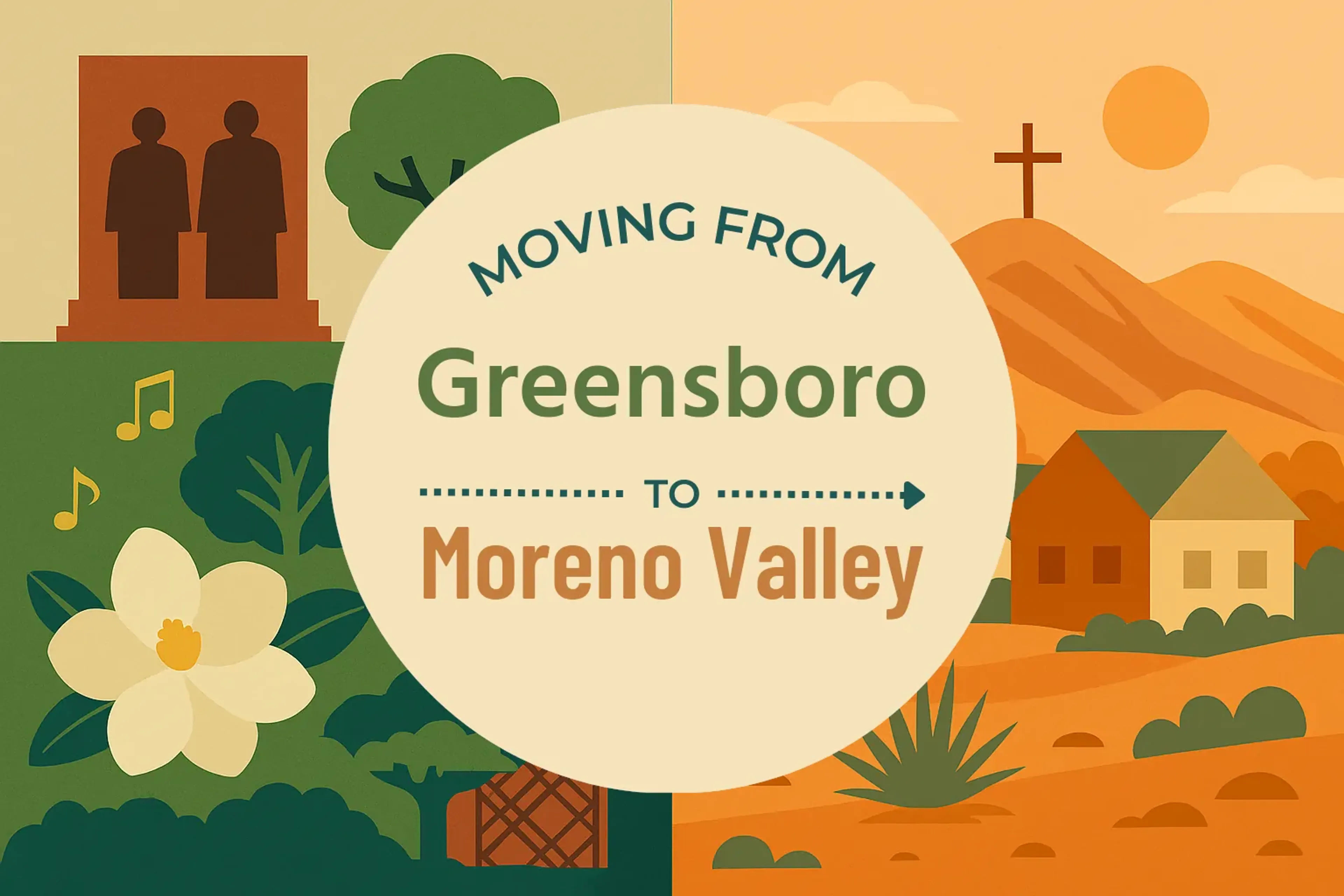 Side-by-side comparison of Greensboro to Moreno Valley moving companies