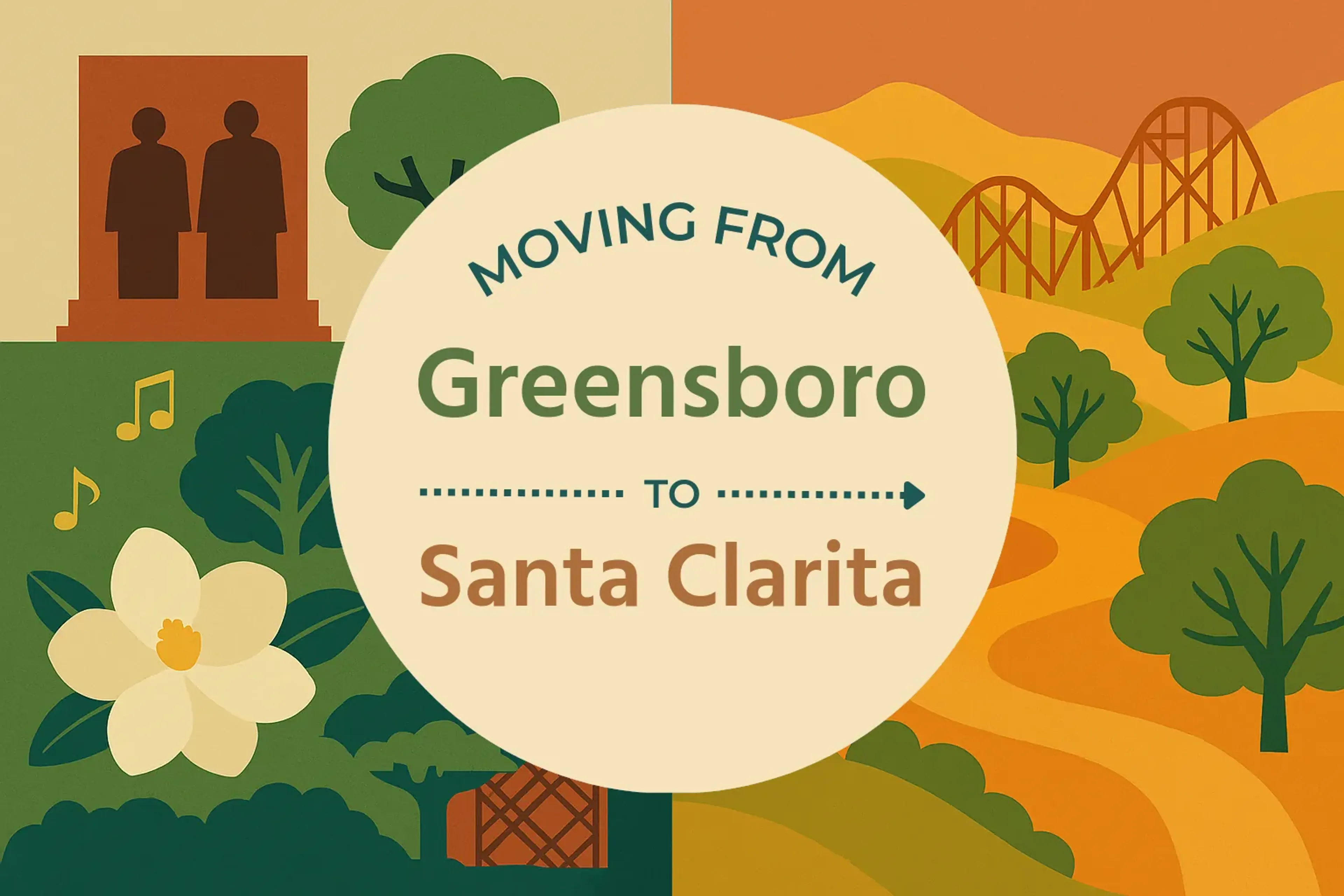 Side-by-side comparison of Greensboro to Santa Clarita moving companies