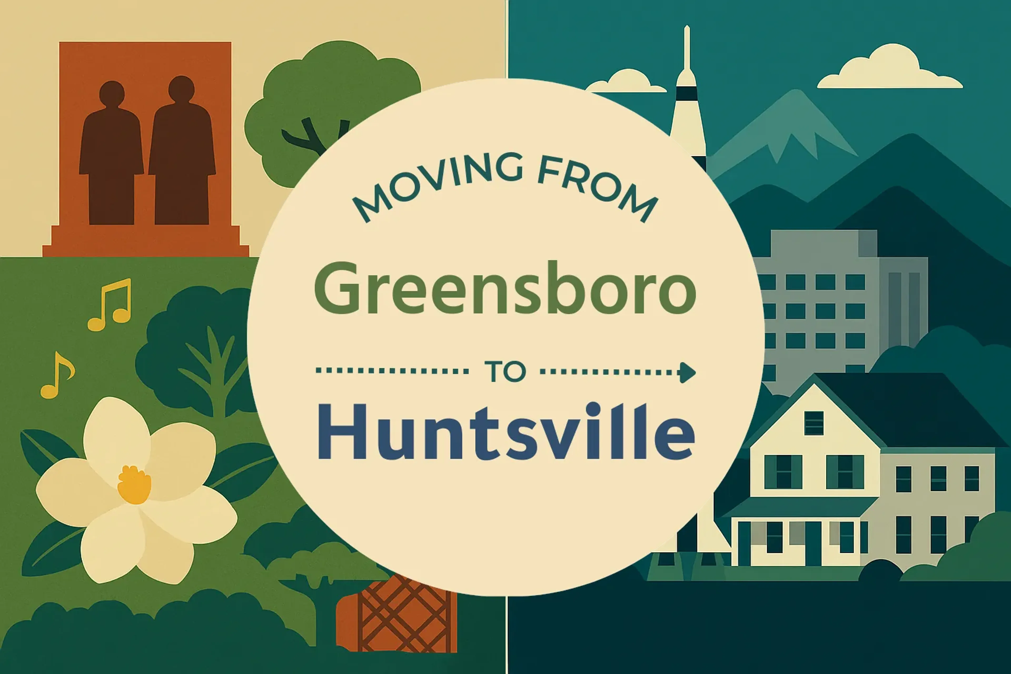 Side-by-side comparison of Greensboro to Huntsville moving companies