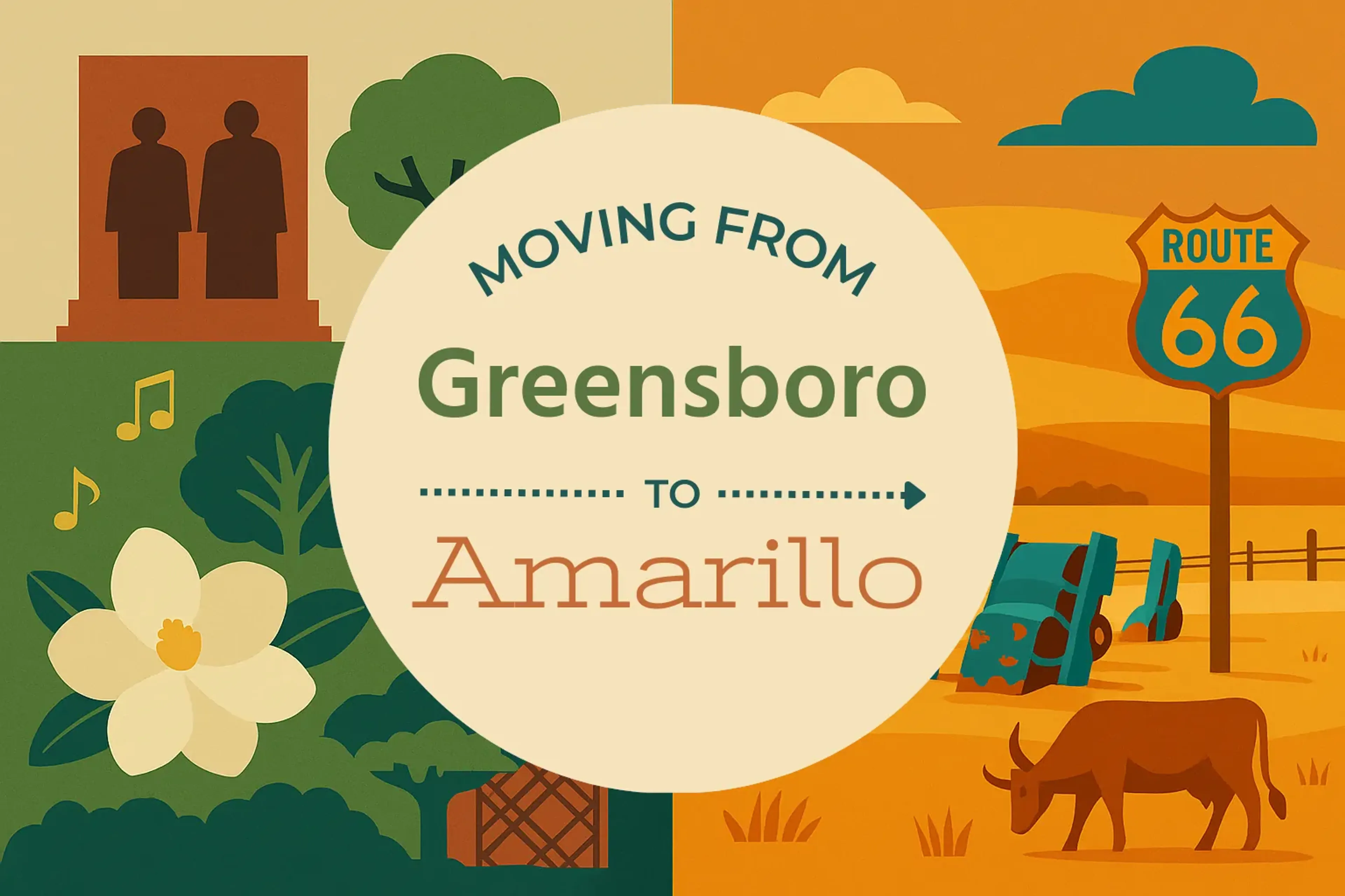 Side-by-side comparison of Greensboro to Amarillo moving companies