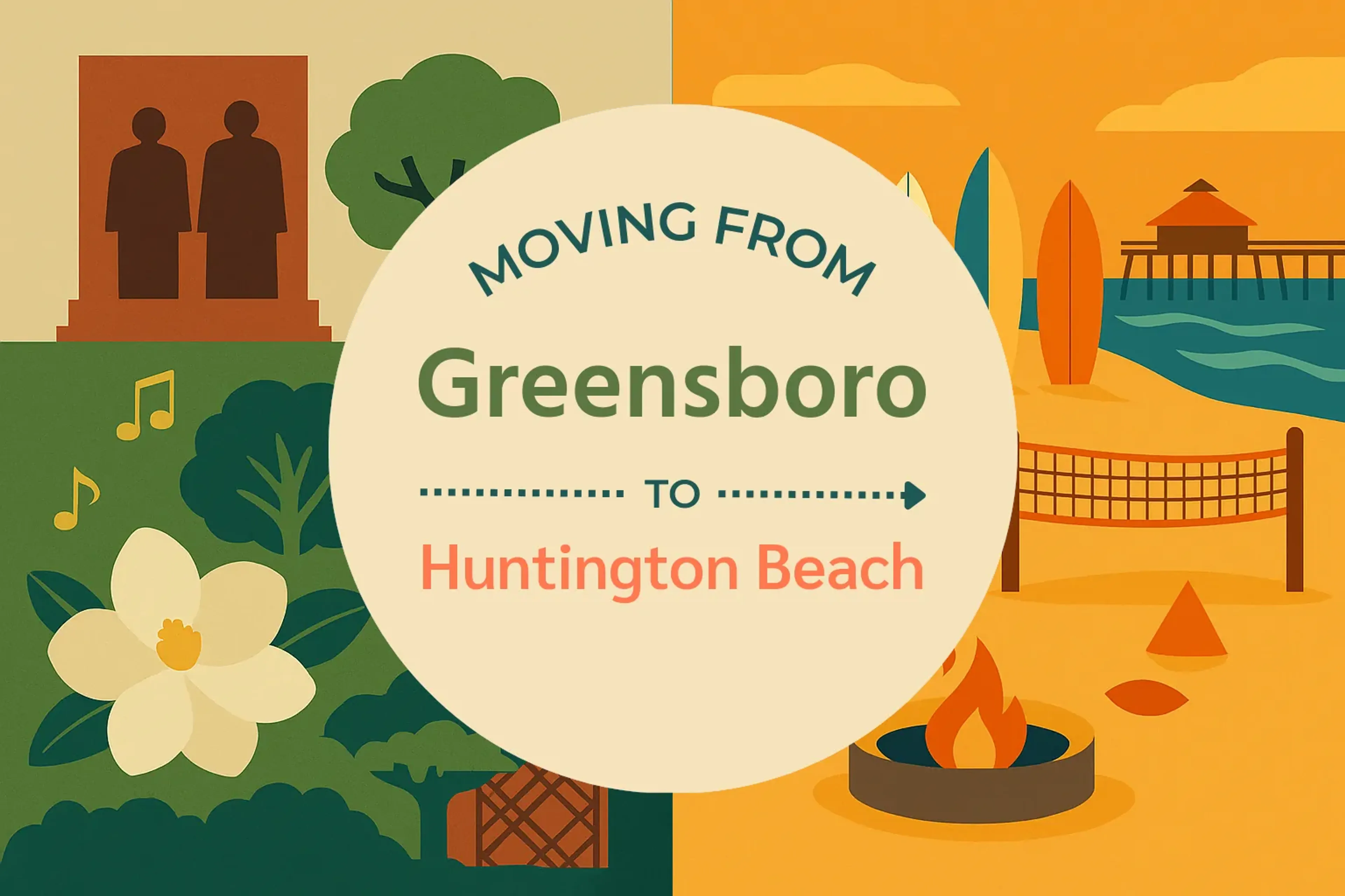 Side-by-side comparison of Greensboro to Huntington Beach moving companies