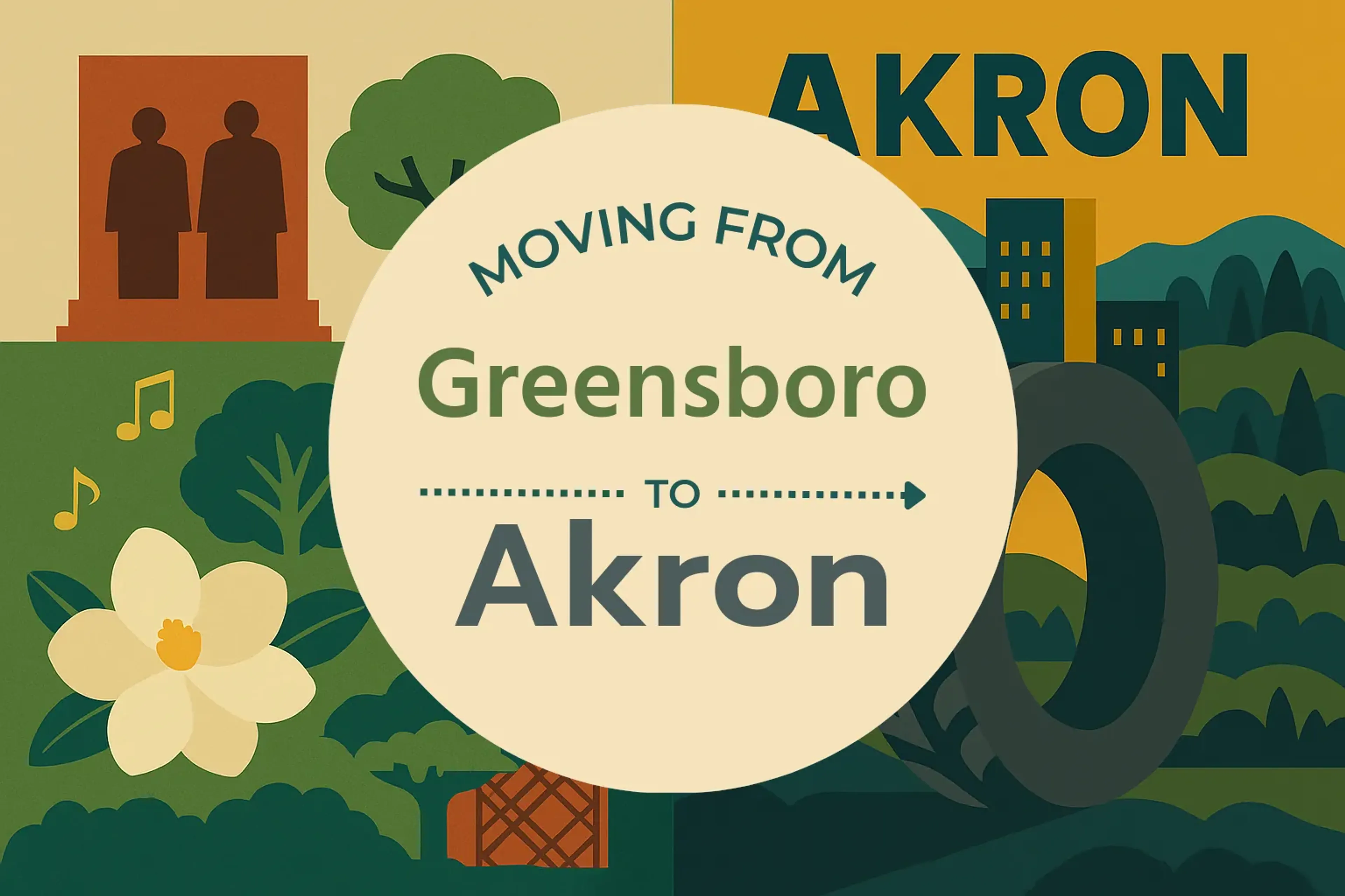 Side-by-side comparison of Greensboro to Akron moving companies