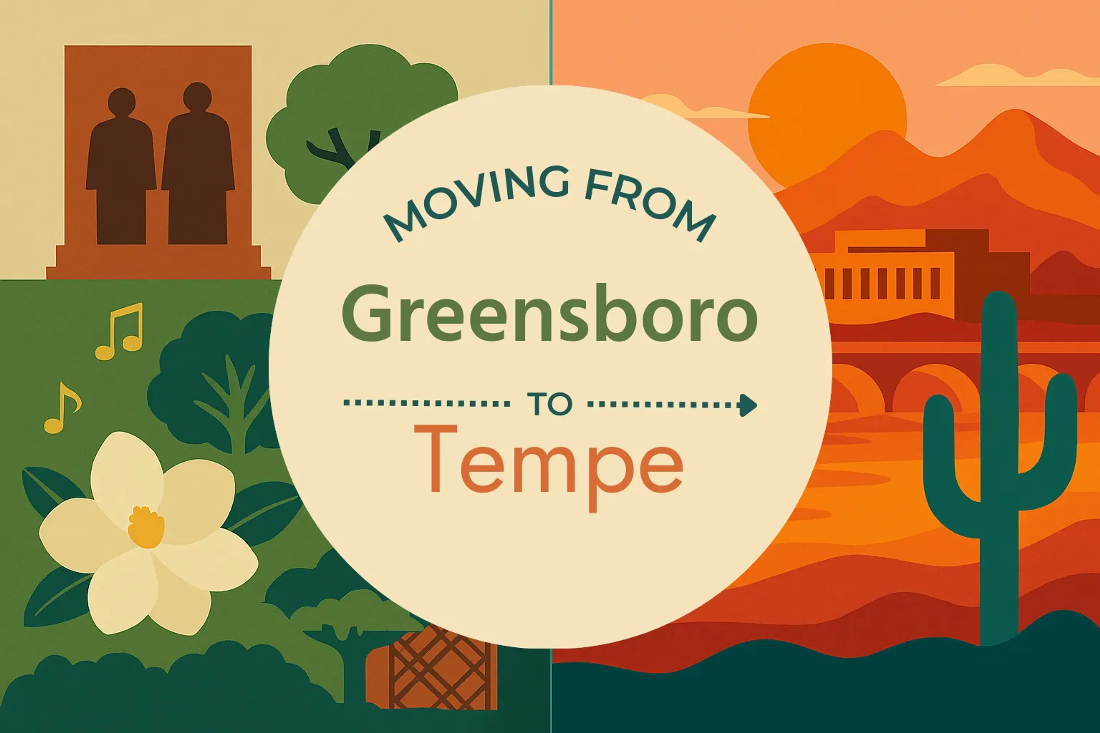 Side-by-side comparison of Greensboro to Tempe moving companies