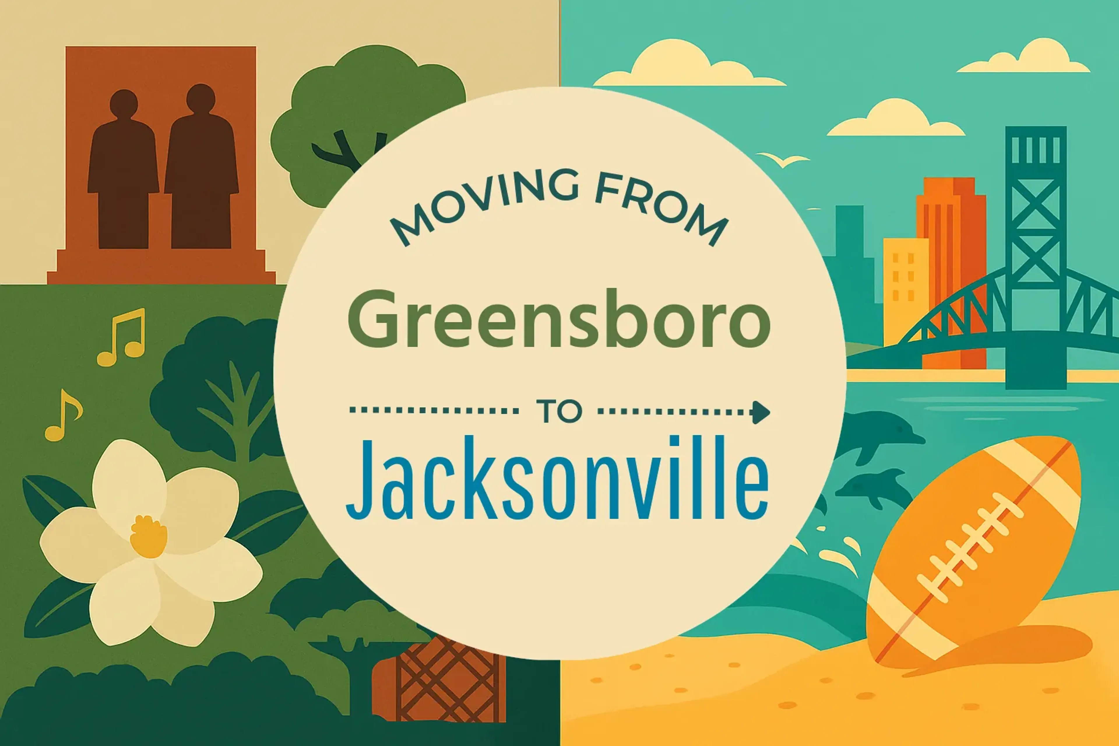 Side-by-side comparison of Greensboro to Jacksonville moving companies