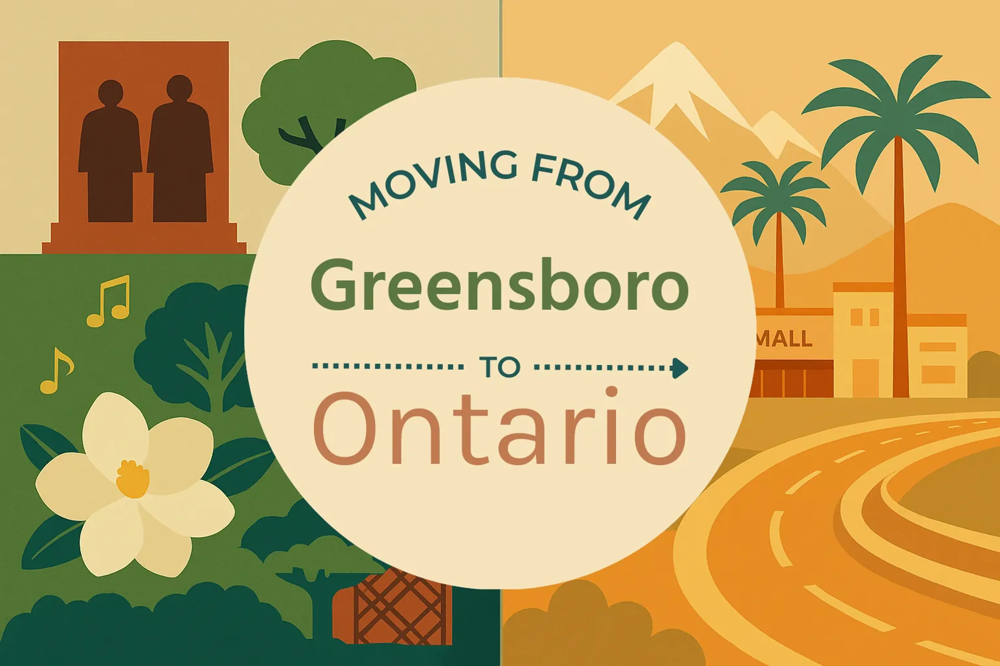 Side-by-side comparison of Greensboro to Ontario moving companies