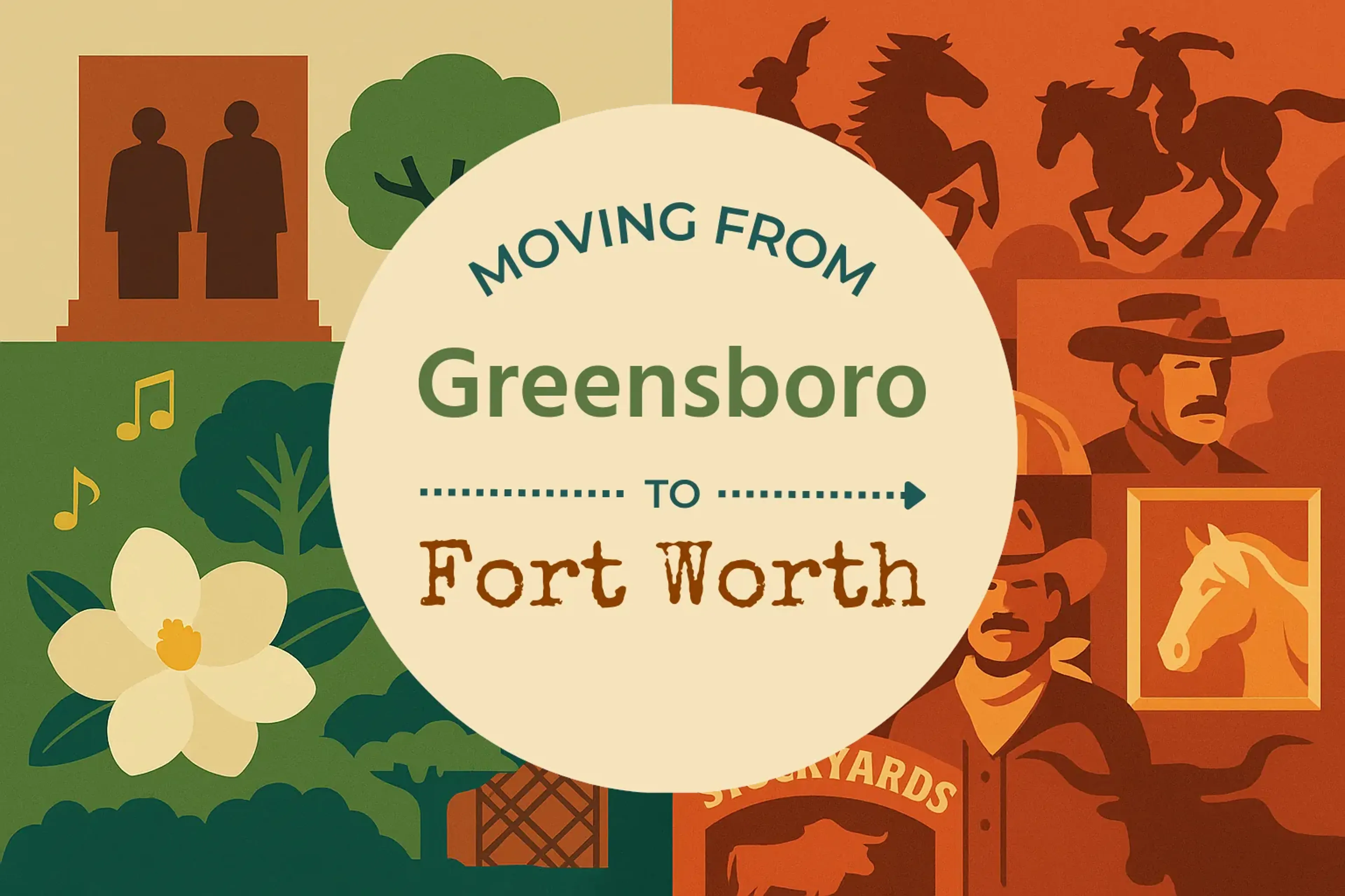Side-by-side comparison of Greensboro to Fort Worth moving companies