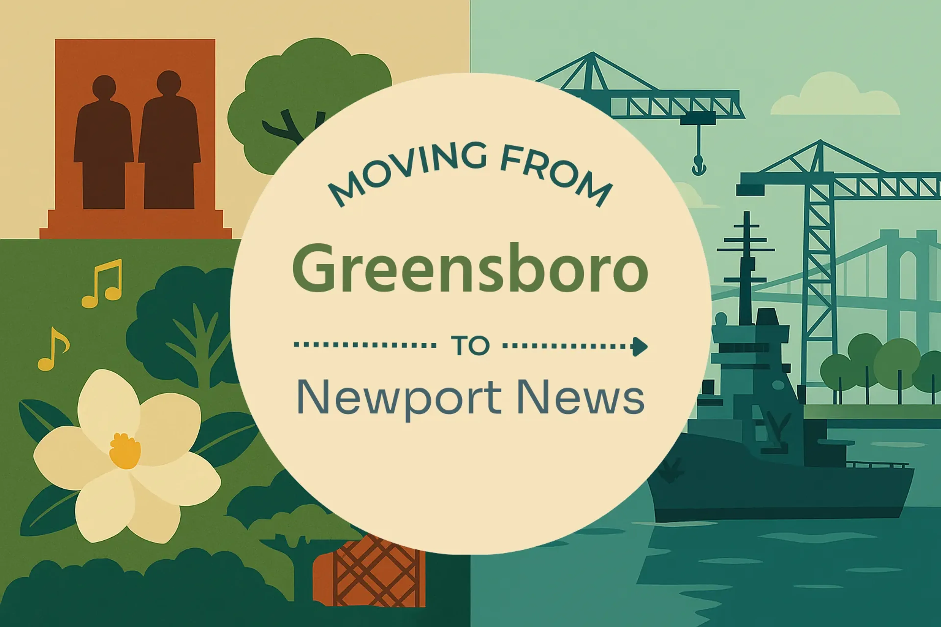 Side-by-side comparison of Greensboro to Newport News moving companies