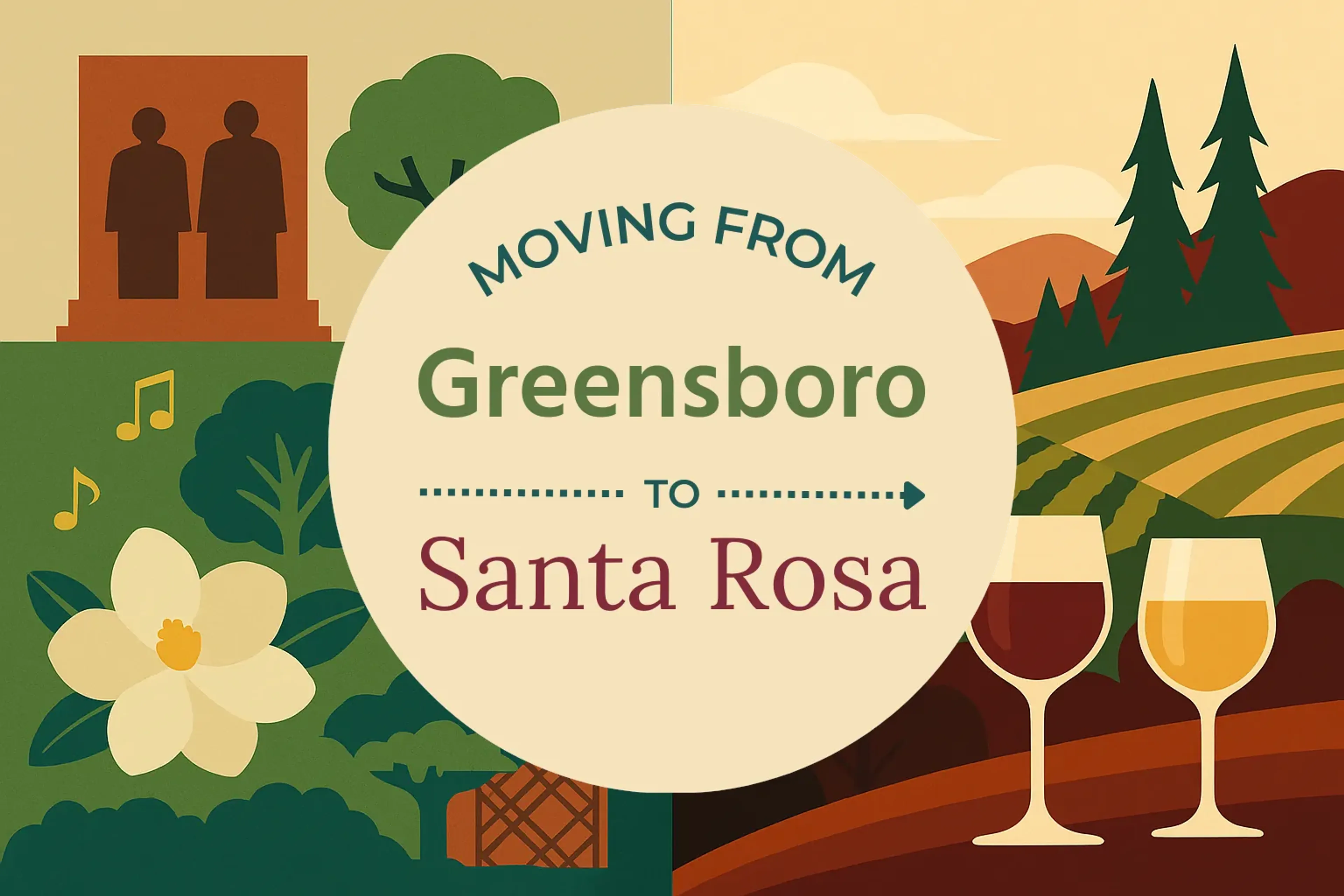 Side-by-side comparison of Greensboro to Santa Rosa moving companies