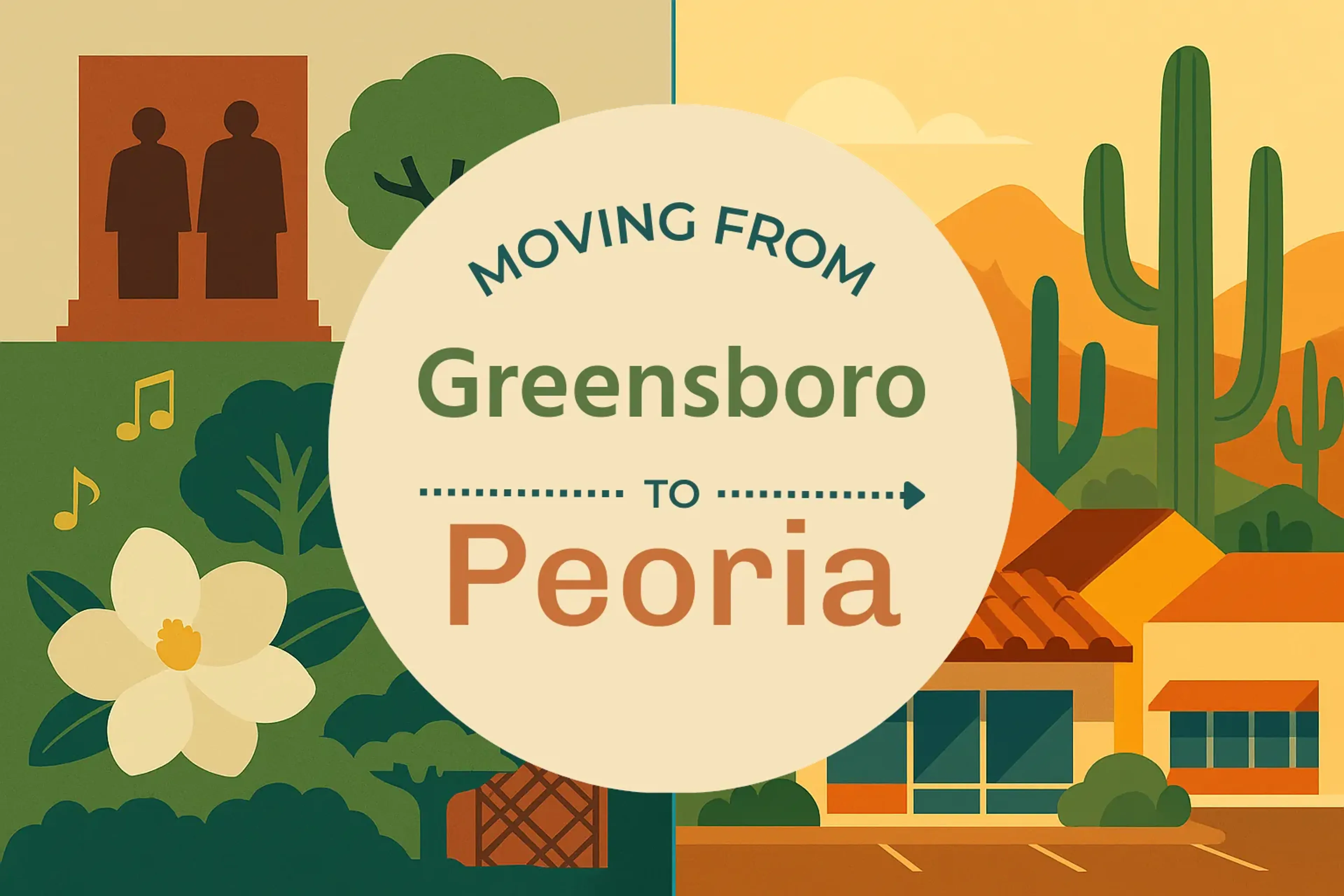 Side-by-side comparison of Greensboro to Peoria moving companies