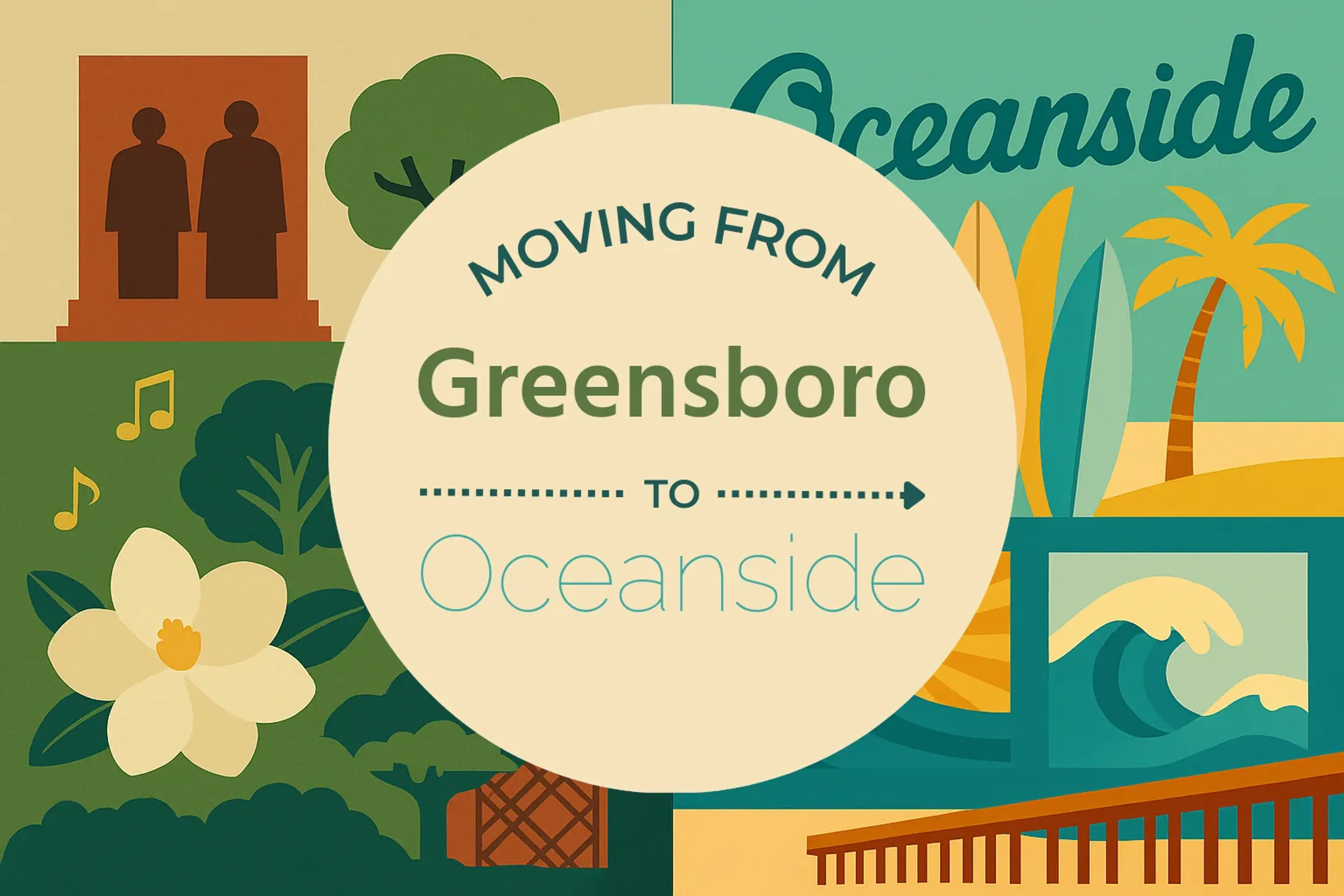 Side-by-side comparison of Greensboro to Oceanside moving companies