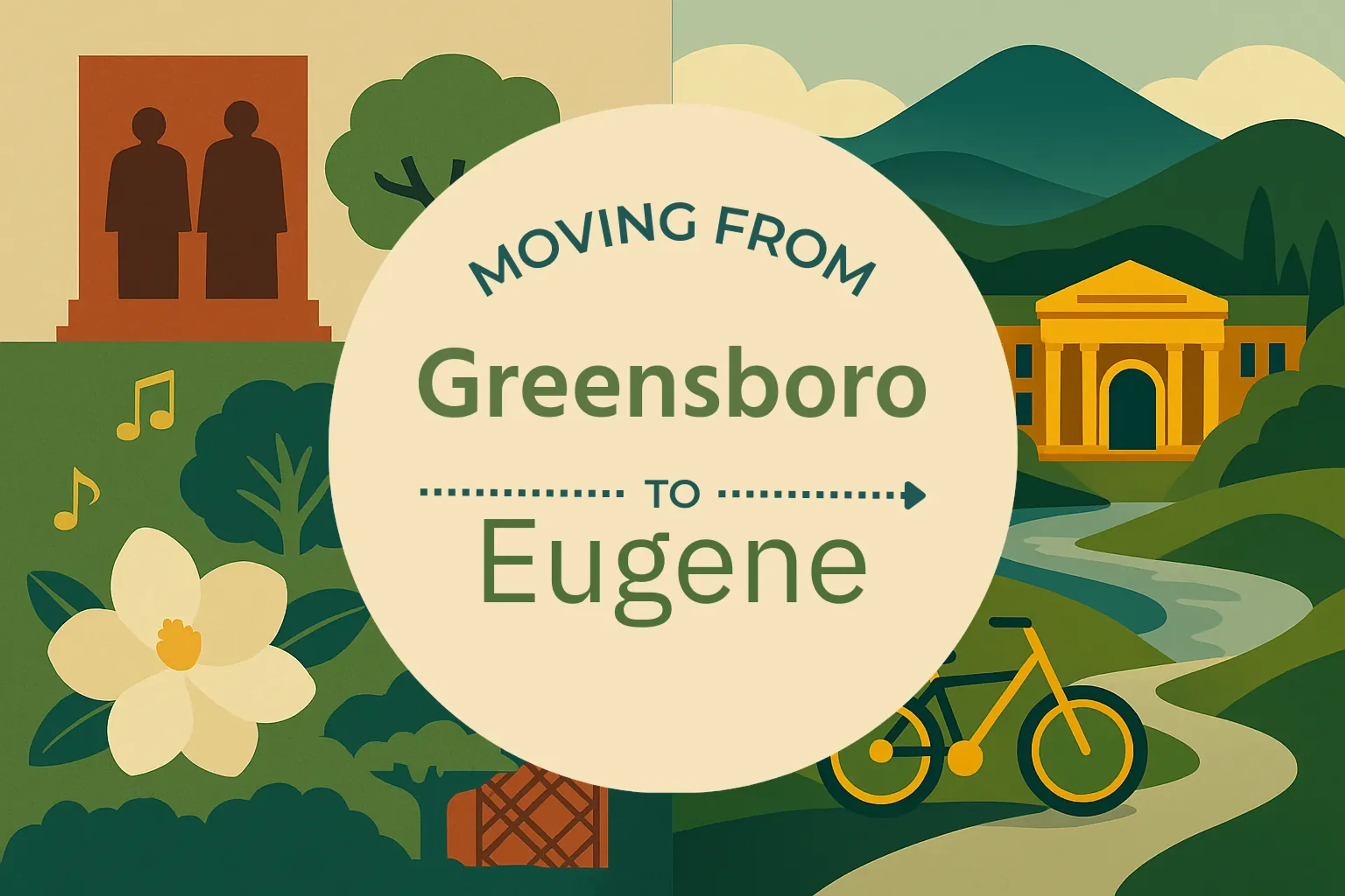 Side-by-side comparison of Greensboro to Eugene moving companies