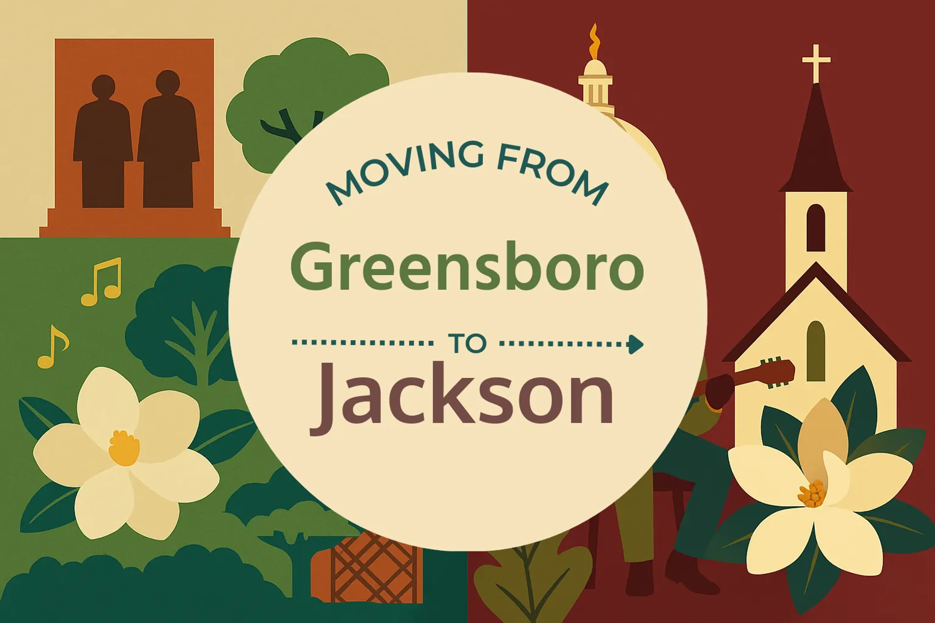 Side-by-side comparison of Greensboro to Jackson moving companies