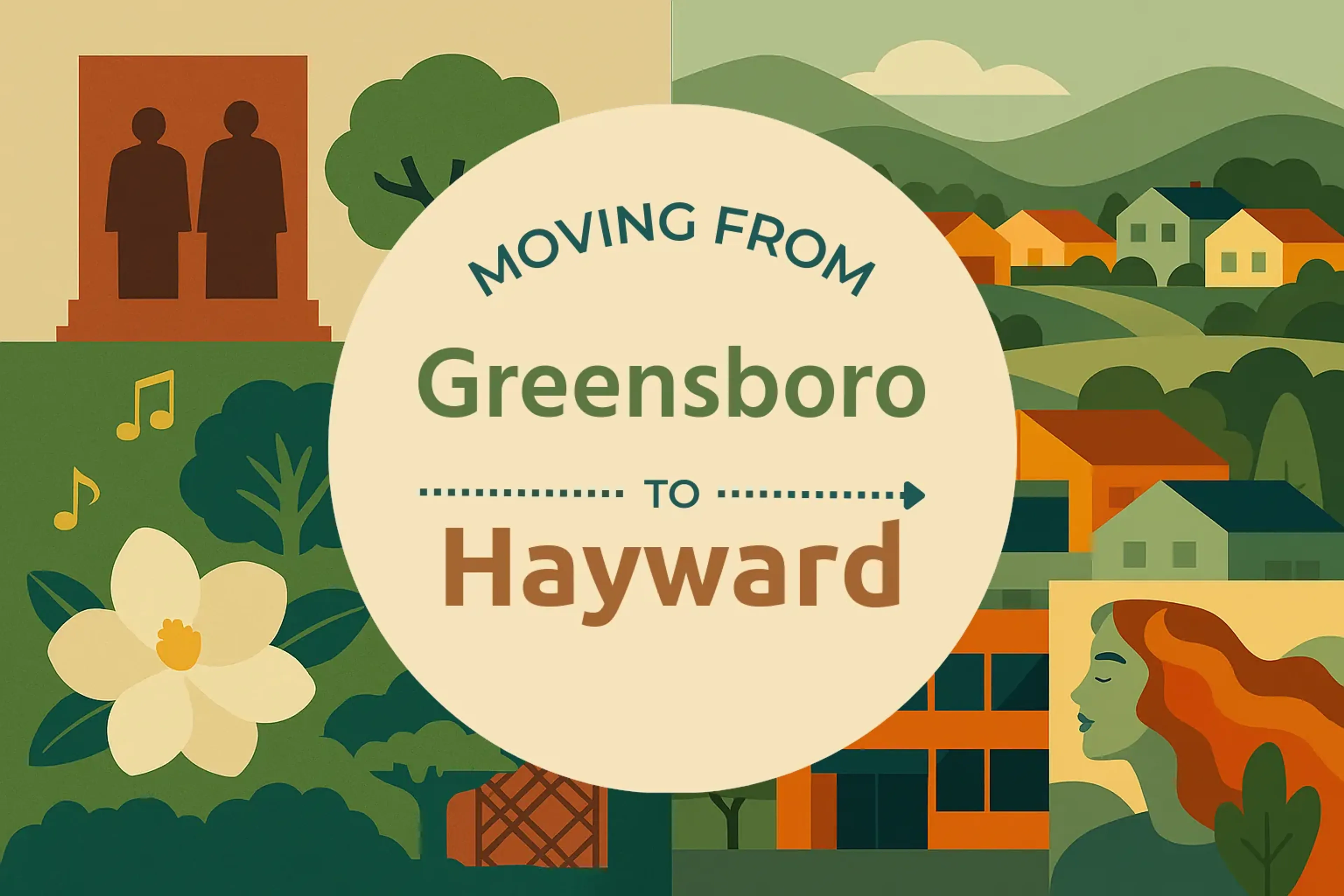 Side-by-side comparison of Greensboro to Hayward moving companies