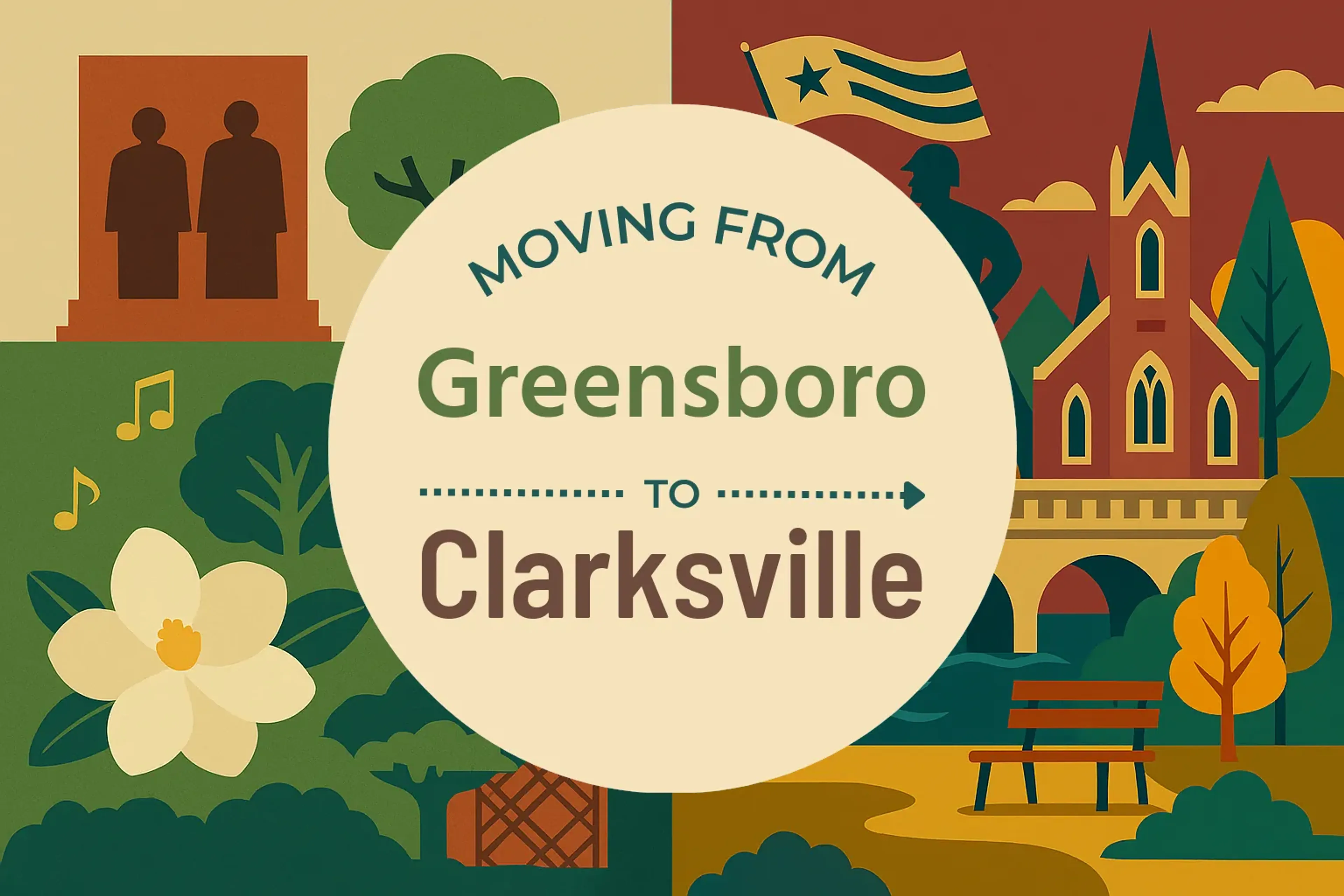 Side-by-side comparison of Greensboro to Clarksville moving companies