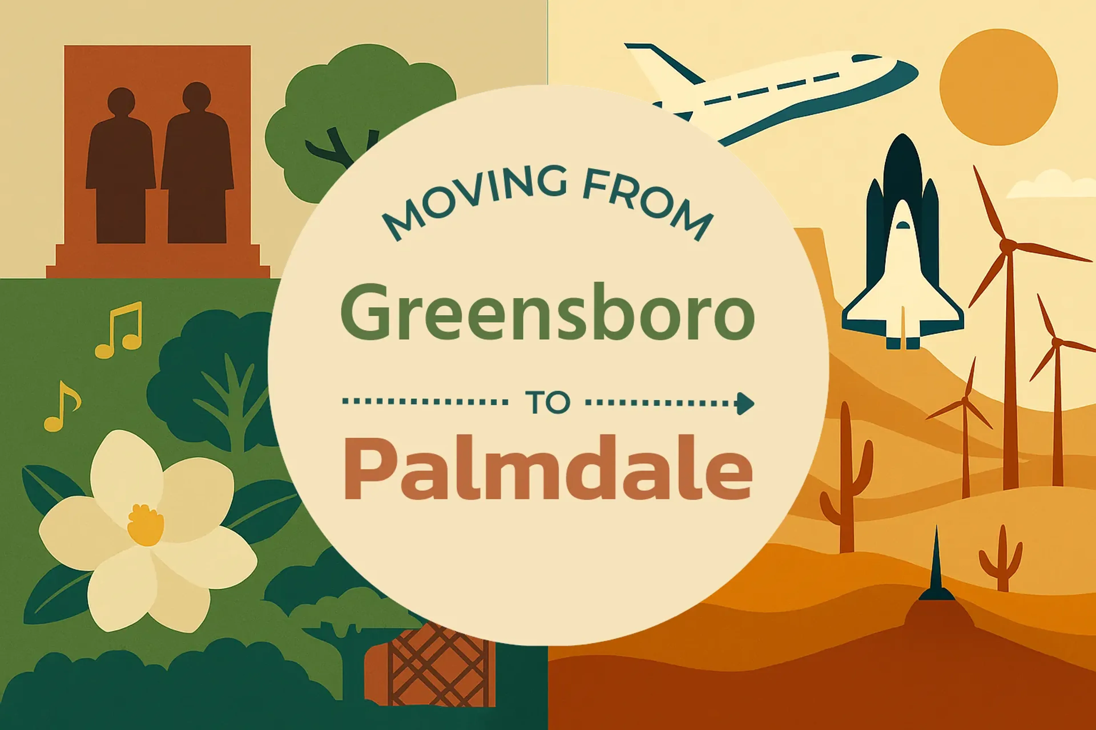 Side-by-side comparison of Greensboro to Palmdale moving companies