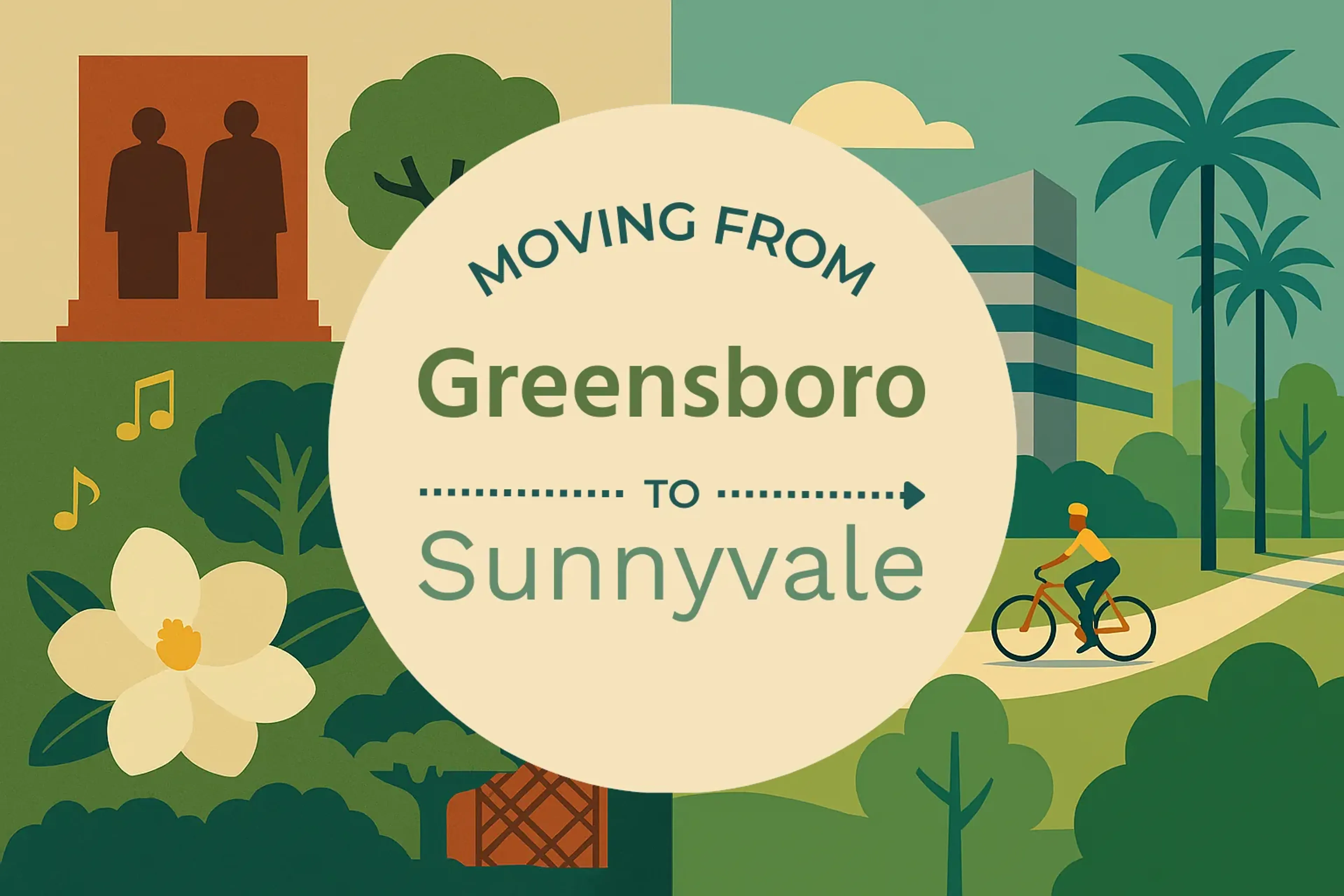 Side-by-side comparison of Greensboro to Sunnyvale moving companies