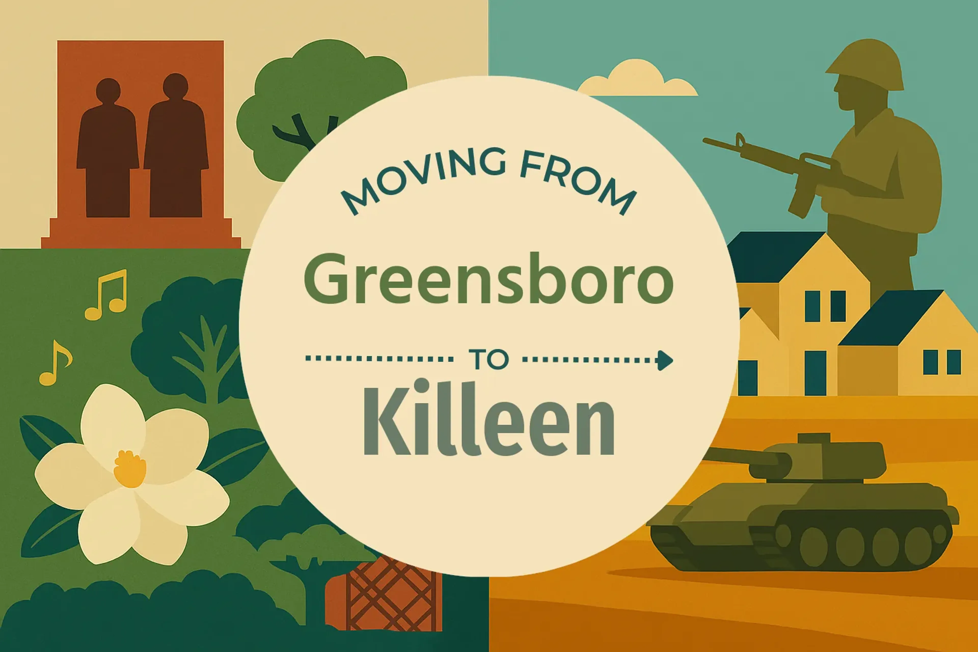 Side-by-side comparison of Greensboro to Killeen moving companies