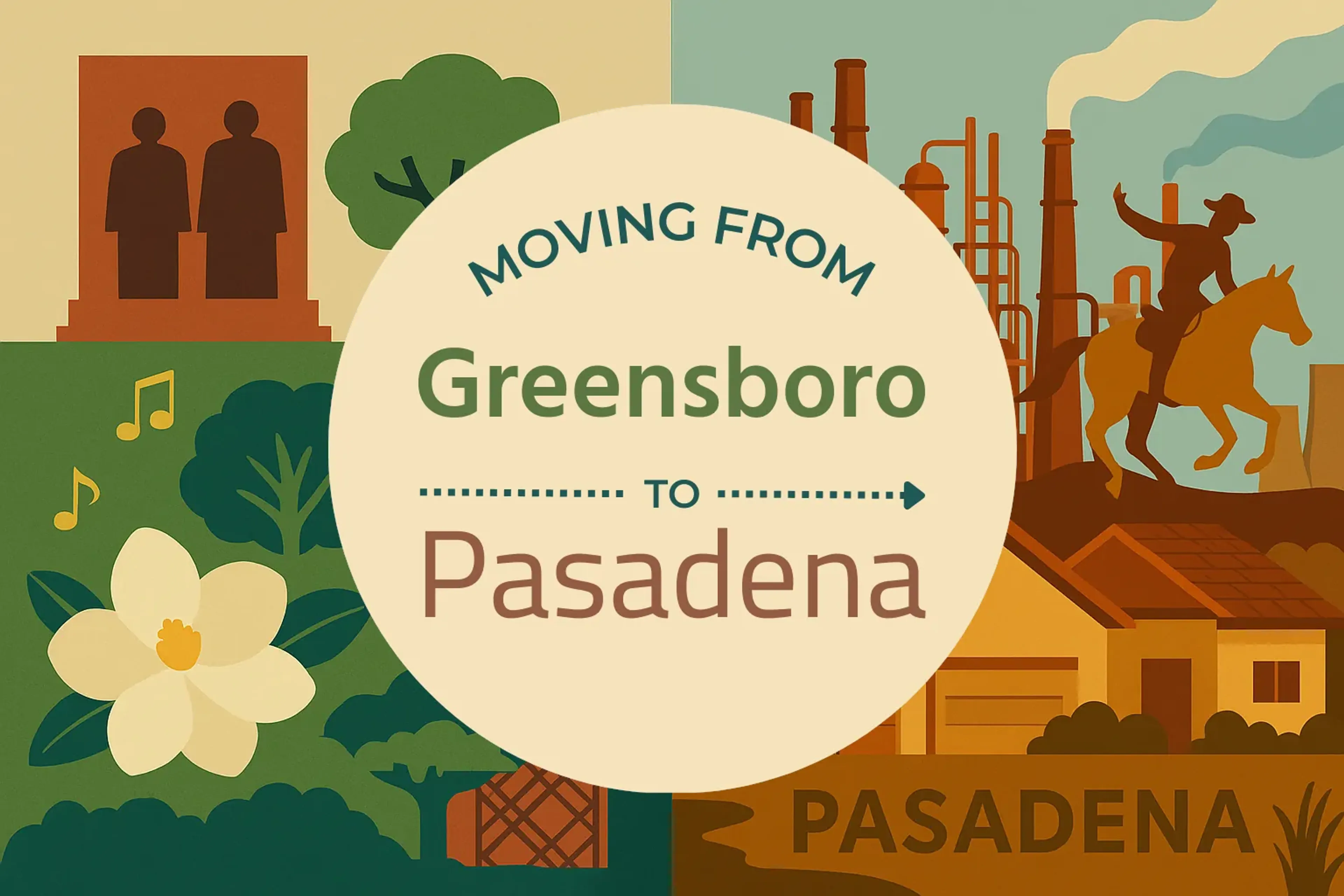 Side-by-side comparison of Greensboro to Pasadena moving companies