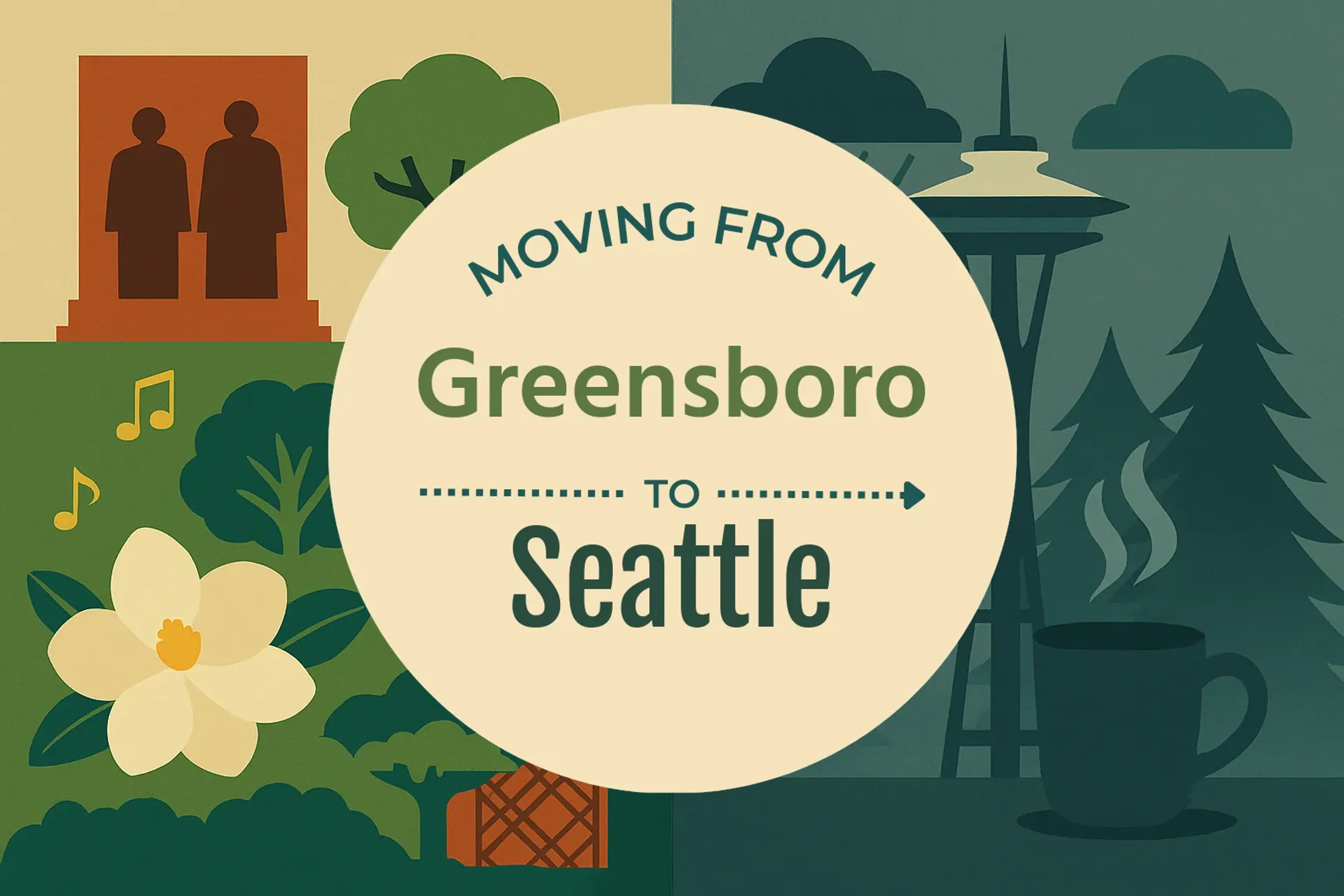 Side-by-side comparison of Greensboro to Seattle moving companies