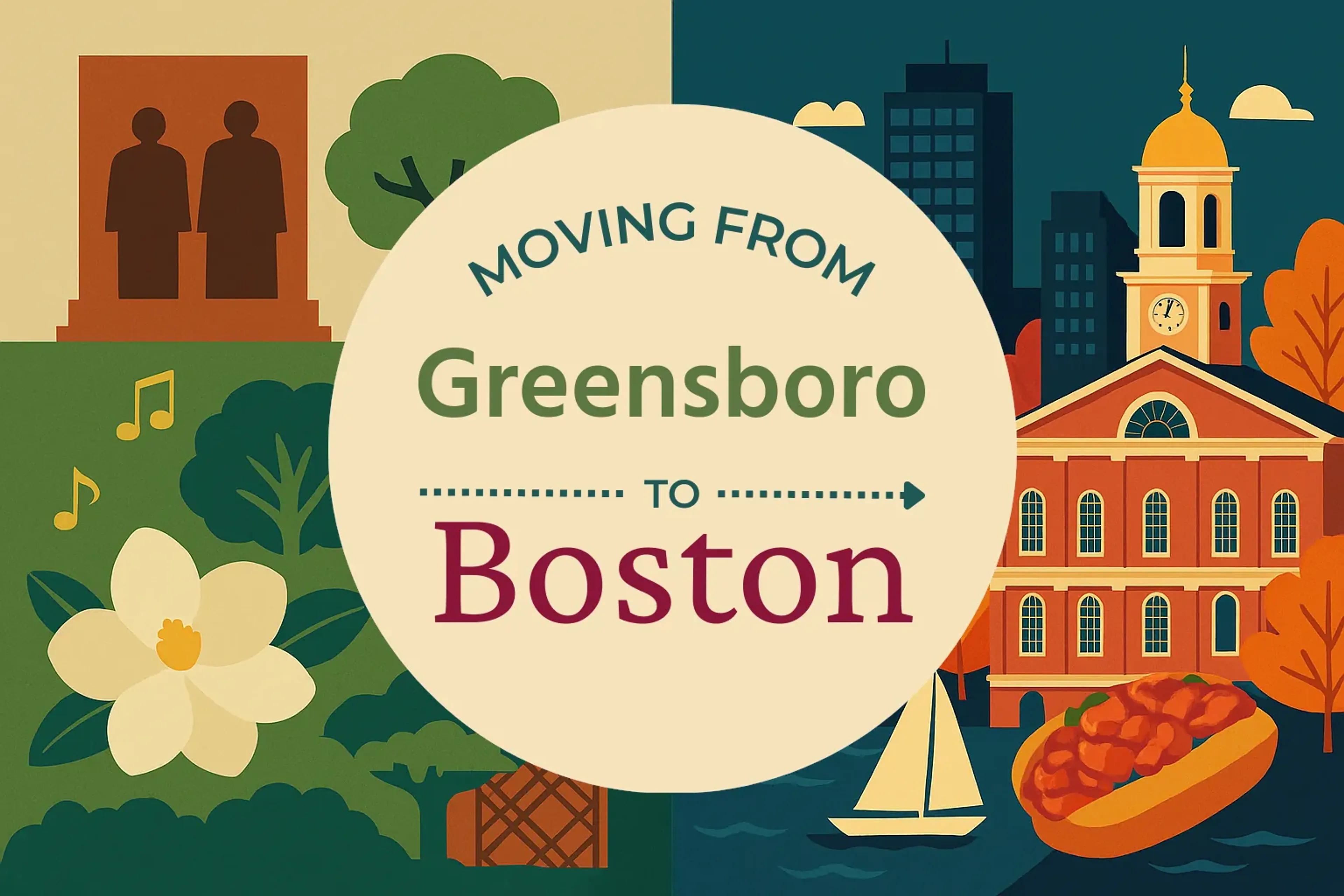 Side-by-side comparison of Greensboro to Boston moving companies