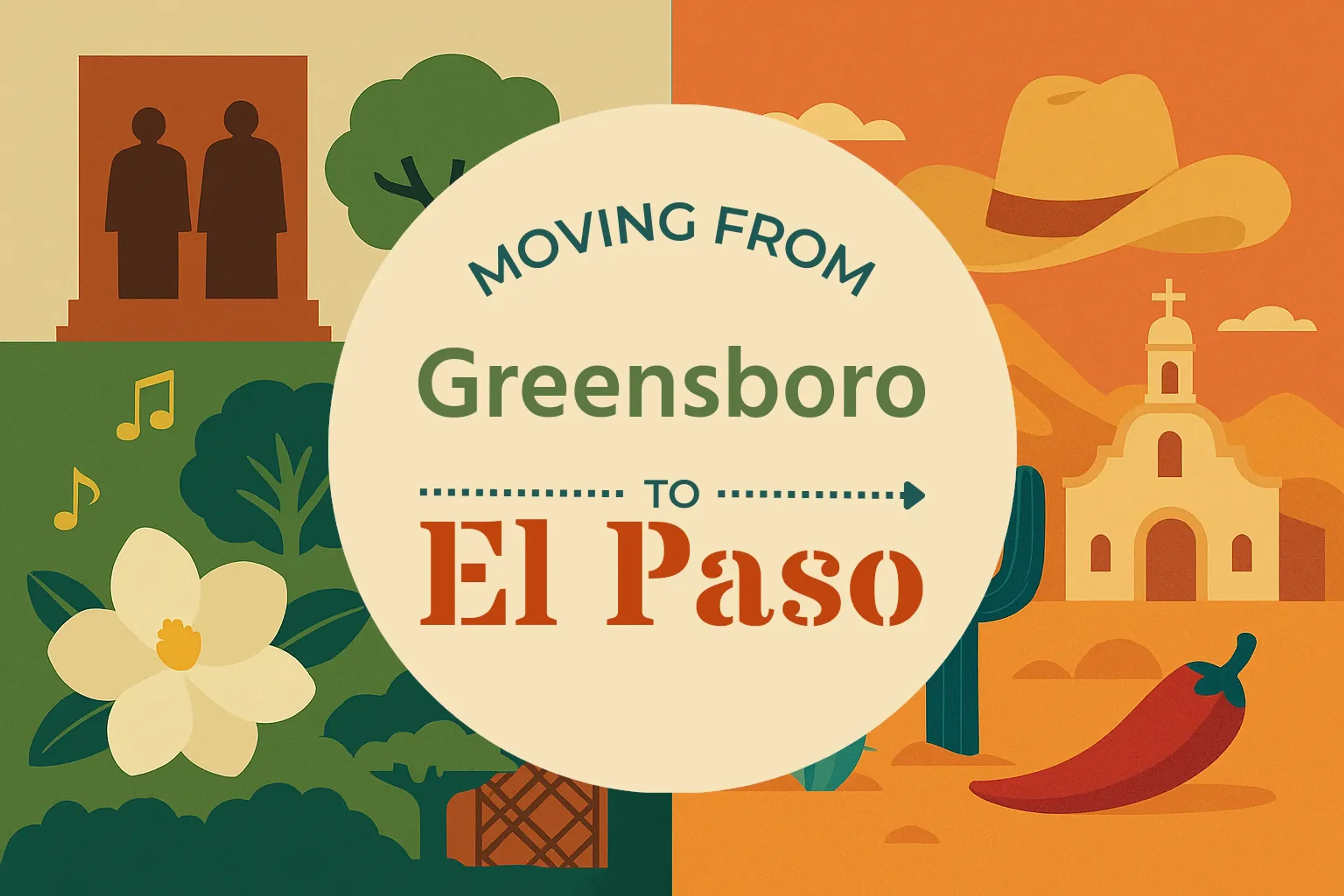 Side-by-side comparison of Greensboro to El Paso moving companies