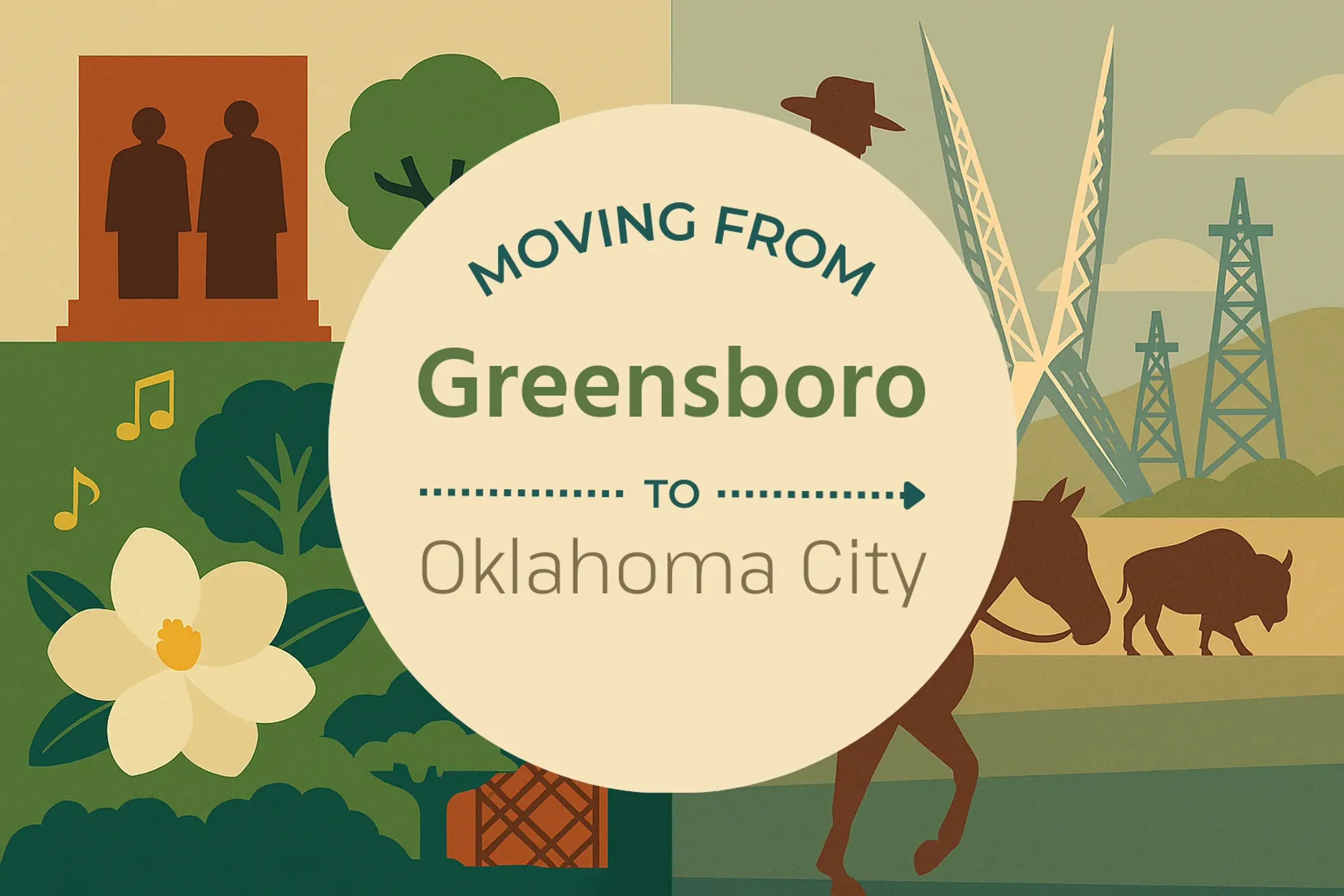 Side-by-side comparison of Greensboro to Oklahoma City moving companies