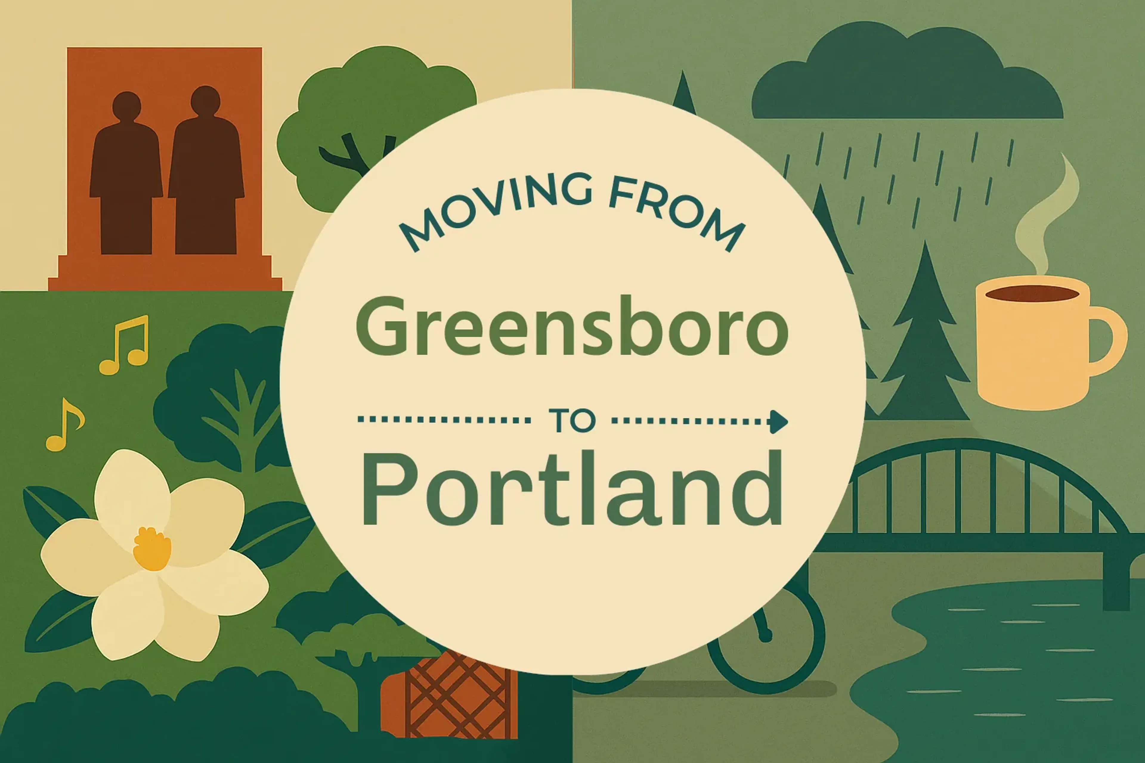 Side-by-side comparison of Greensboro to Portland moving companies