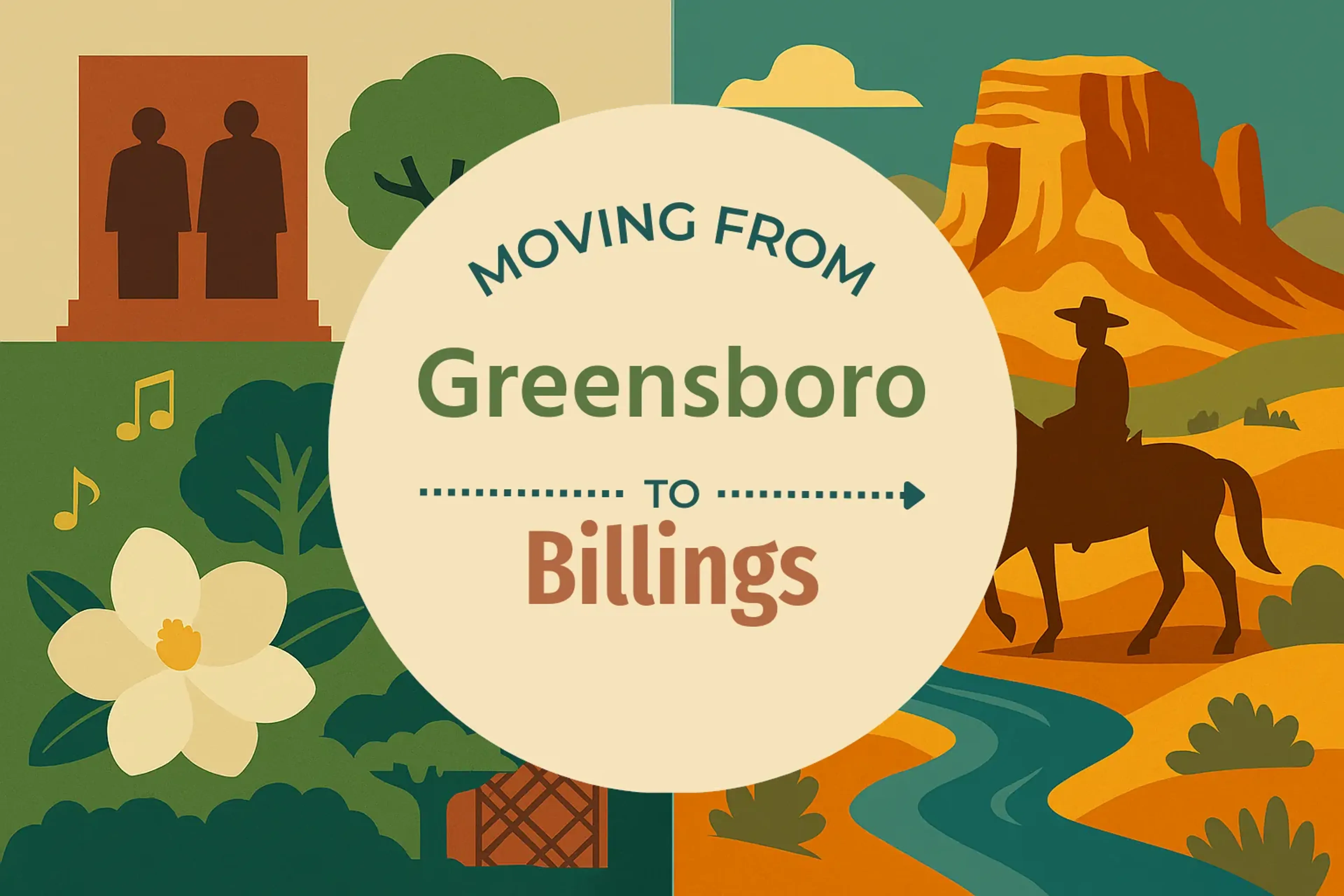 Side-by-side comparison of Greensboro to Billings moving companies