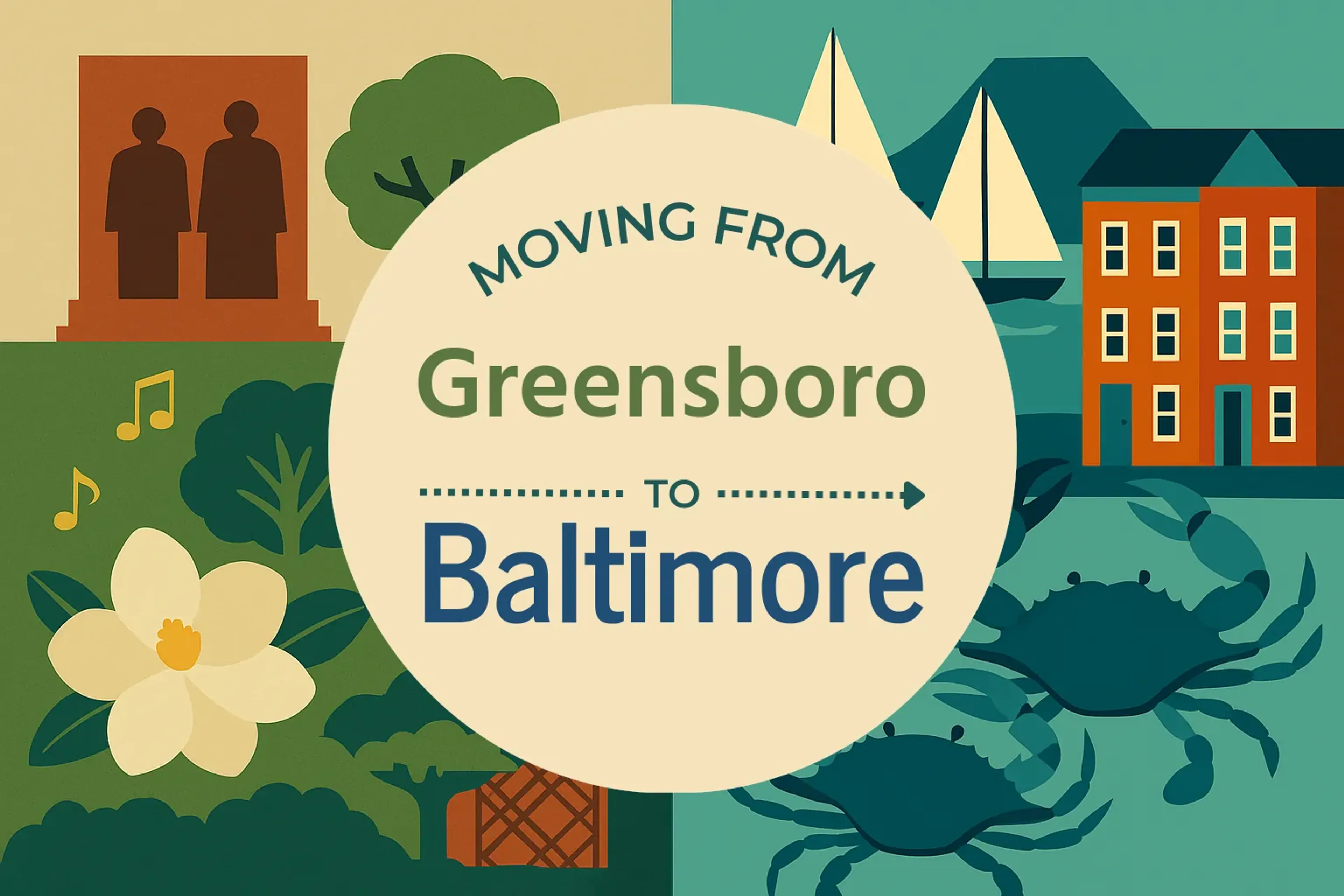 Side-by-side comparison of Greensboro to Baltimore moving companies