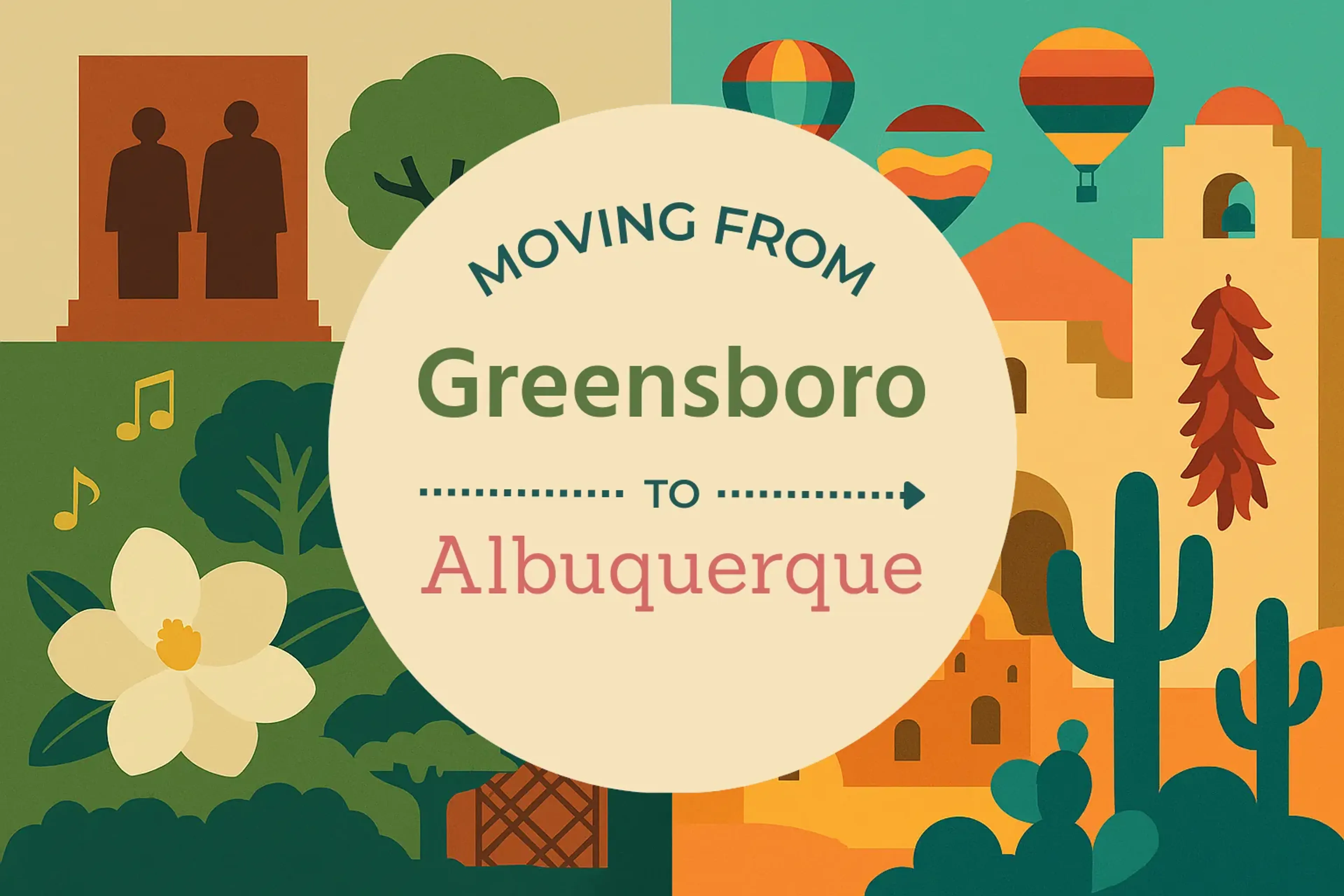 Side-by-side comparison of Greensboro to Albuquerque moving companies