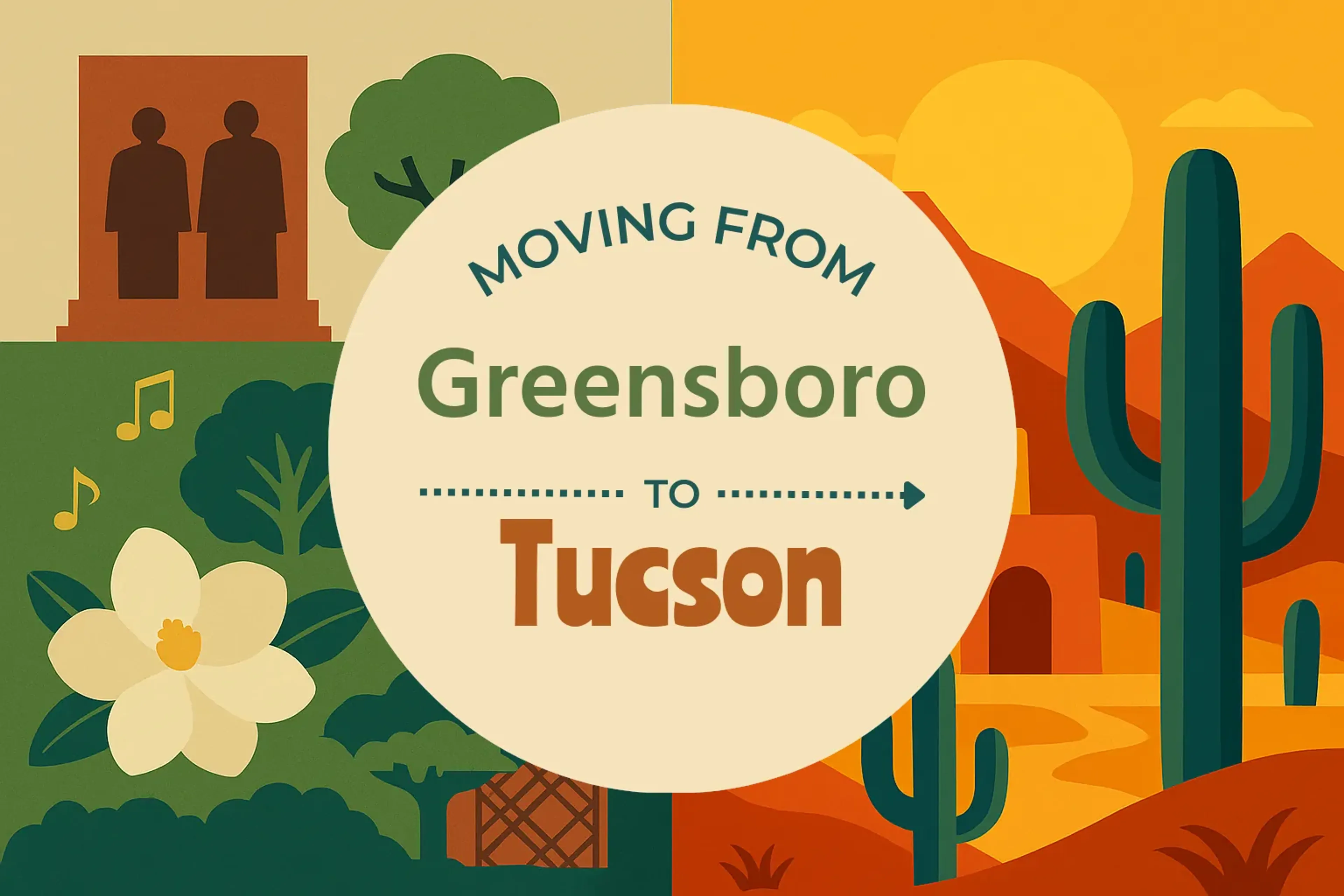 Side-by-side comparison of Greensboro to Tucson moving companies