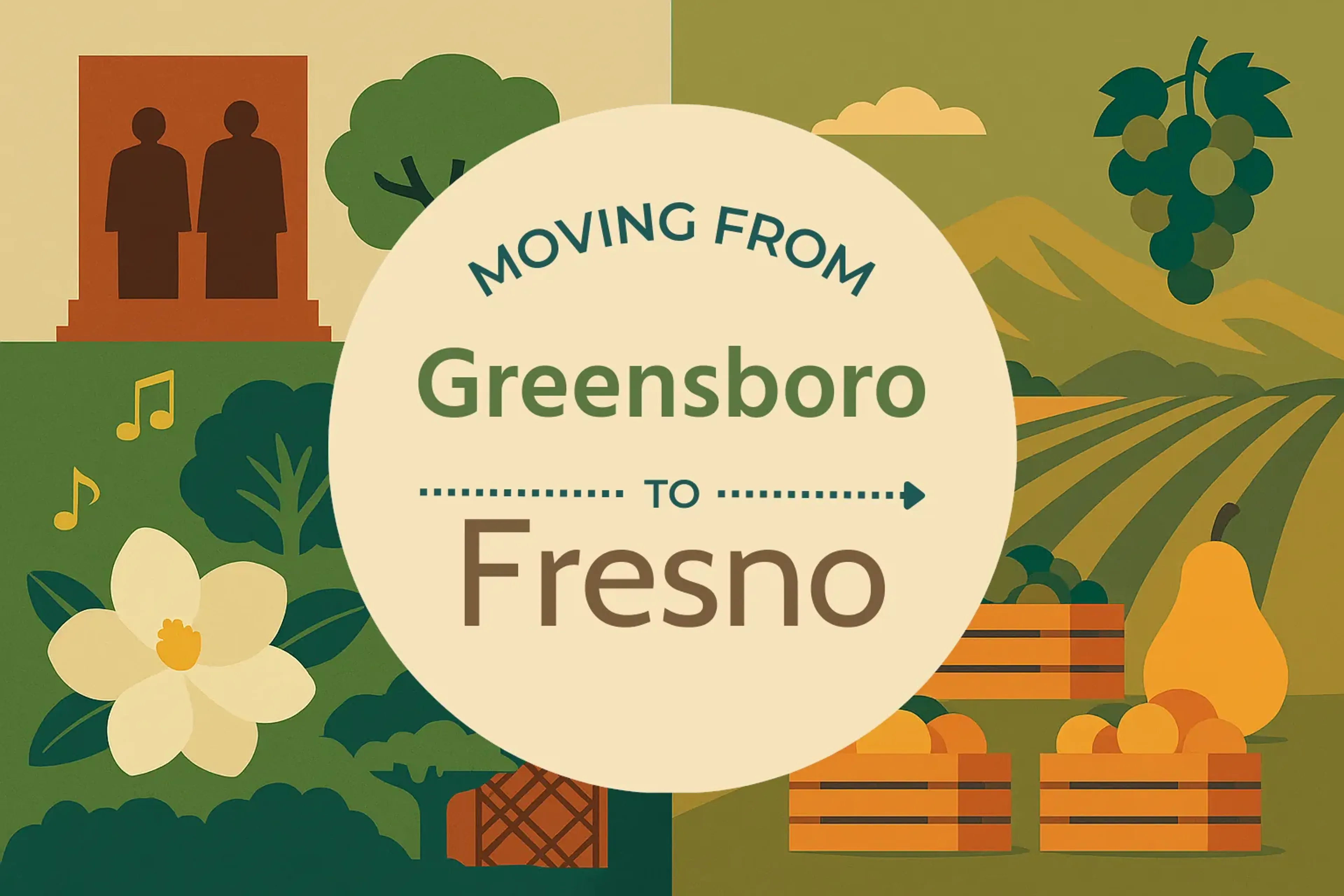 Side-by-side comparison of Greensboro to Fresno moving companies