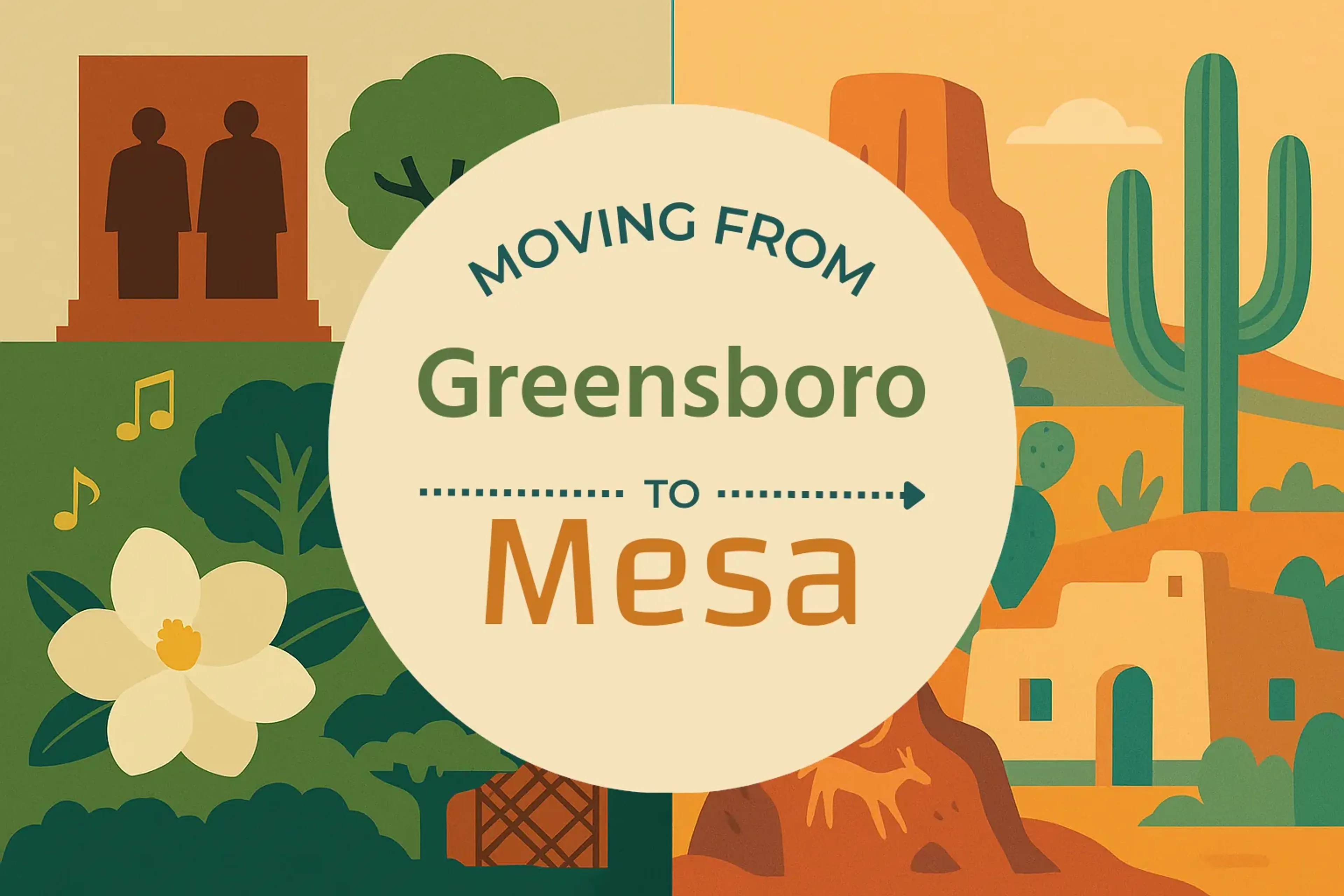 Side-by-side comparison of Greensboro to Mesa moving companies