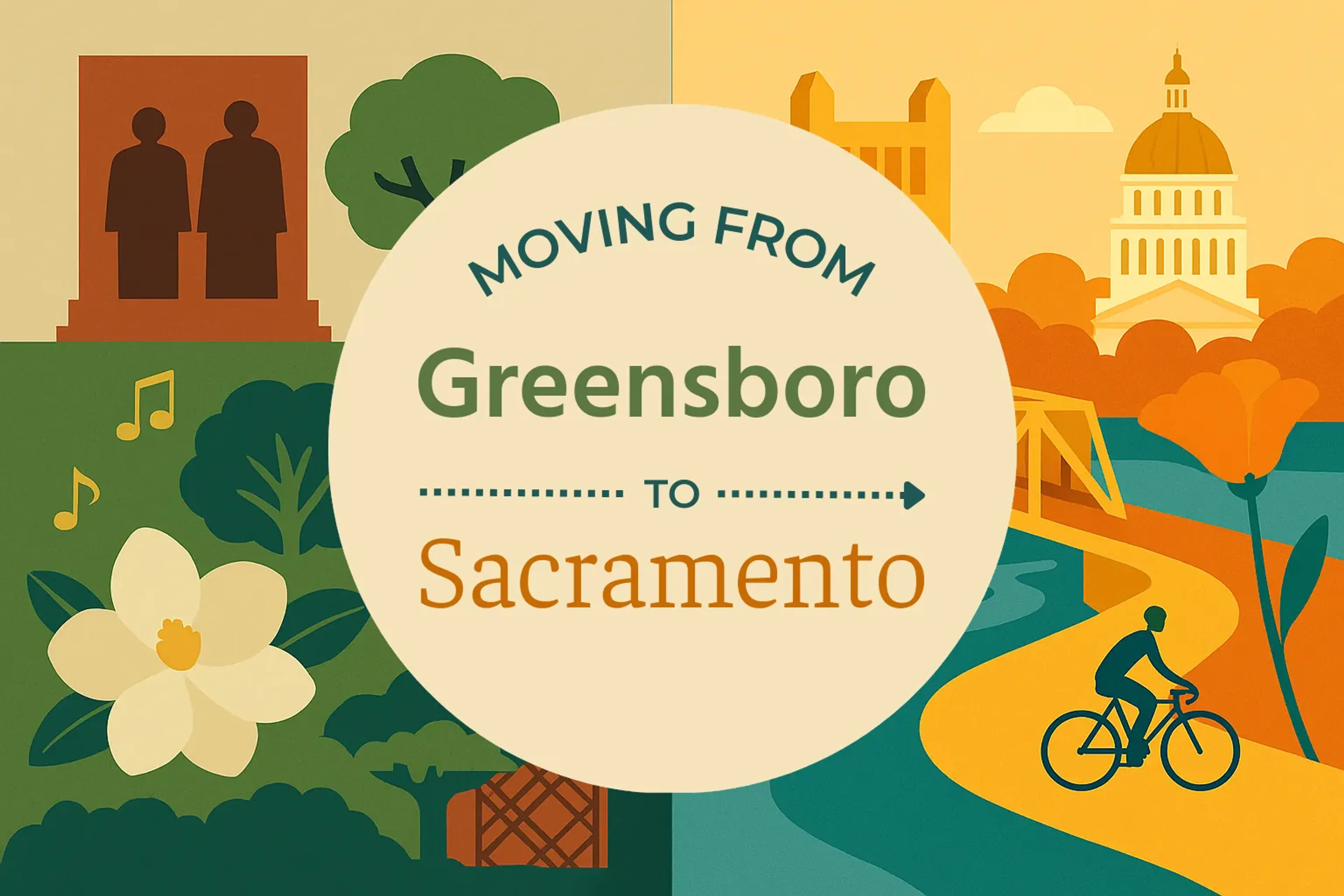 Side-by-side comparison of Greensboro to Sacramento moving companies