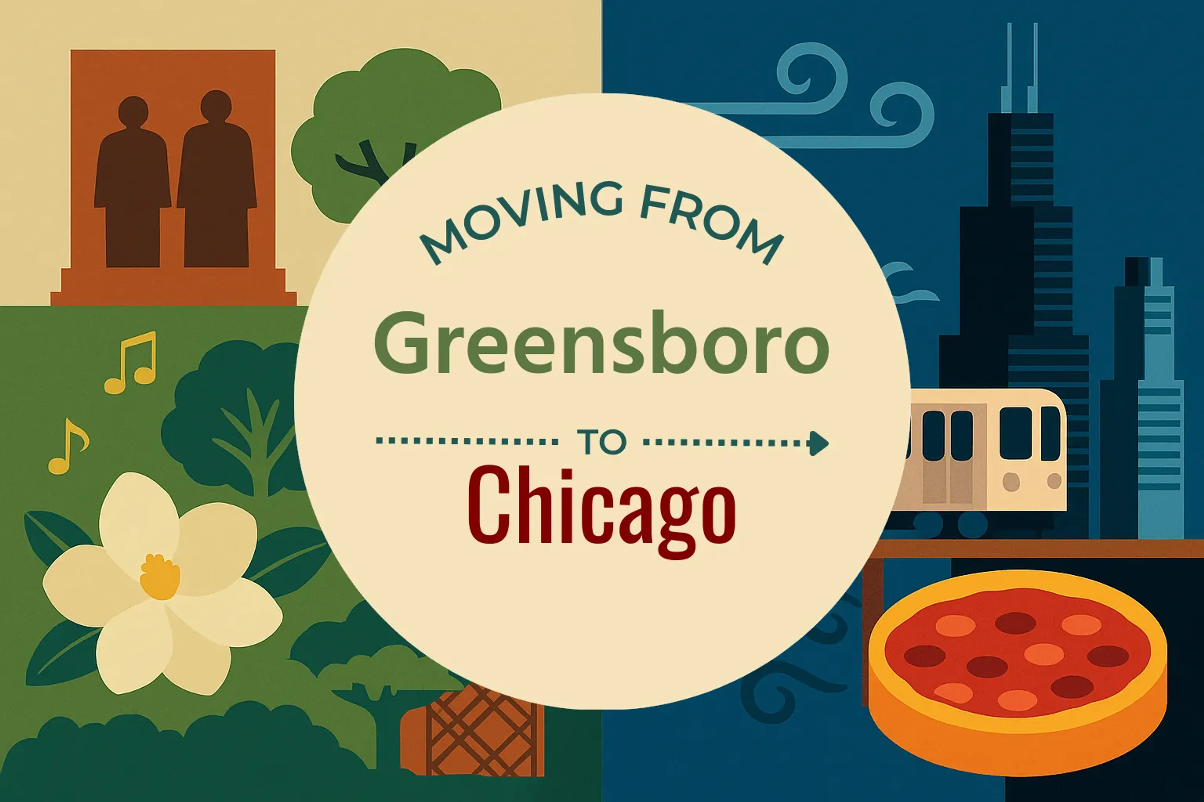 Side-by-side comparison of Greensboro to Chicago moving companies