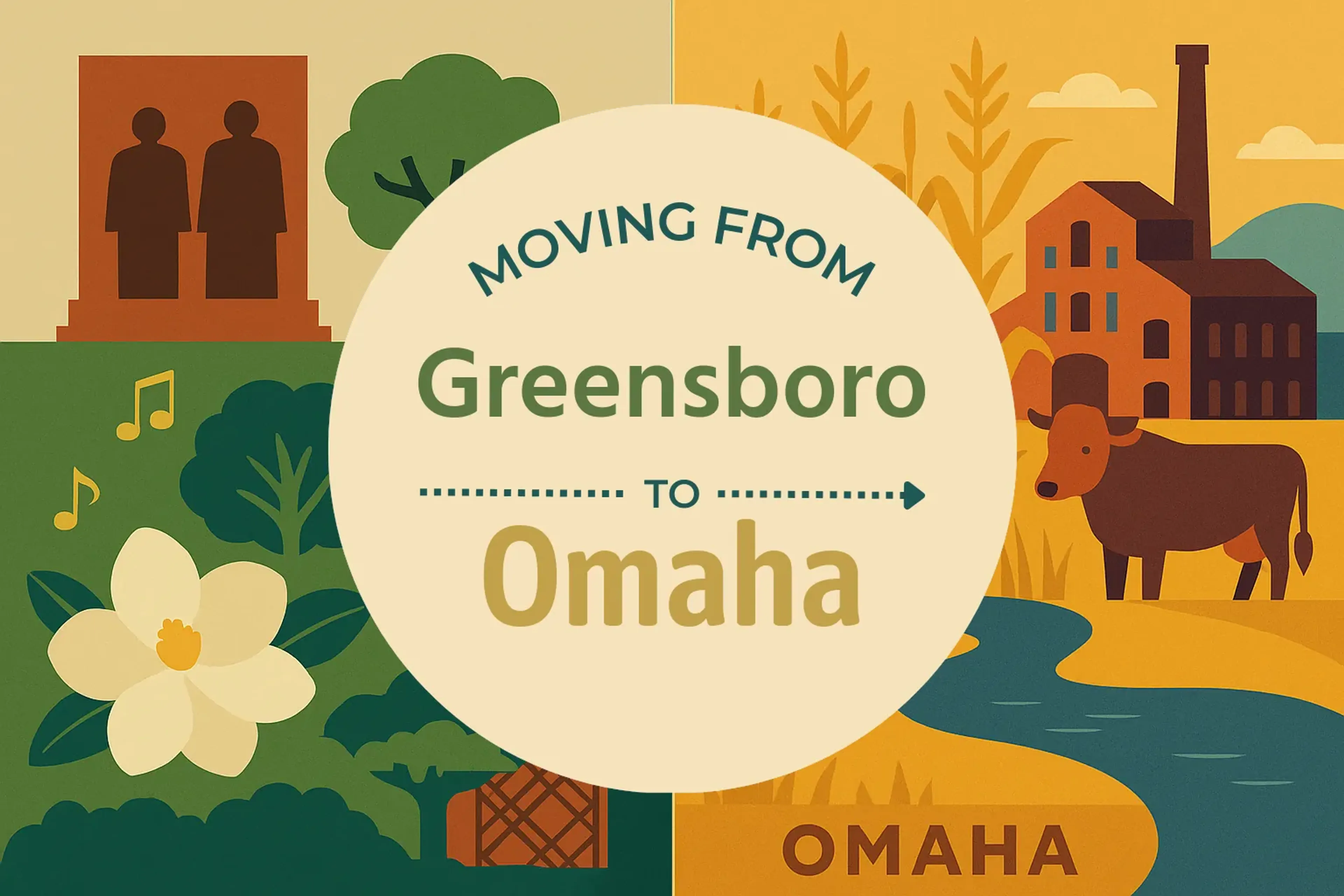 Side-by-side comparison of Greensboro to Omaha moving companies
