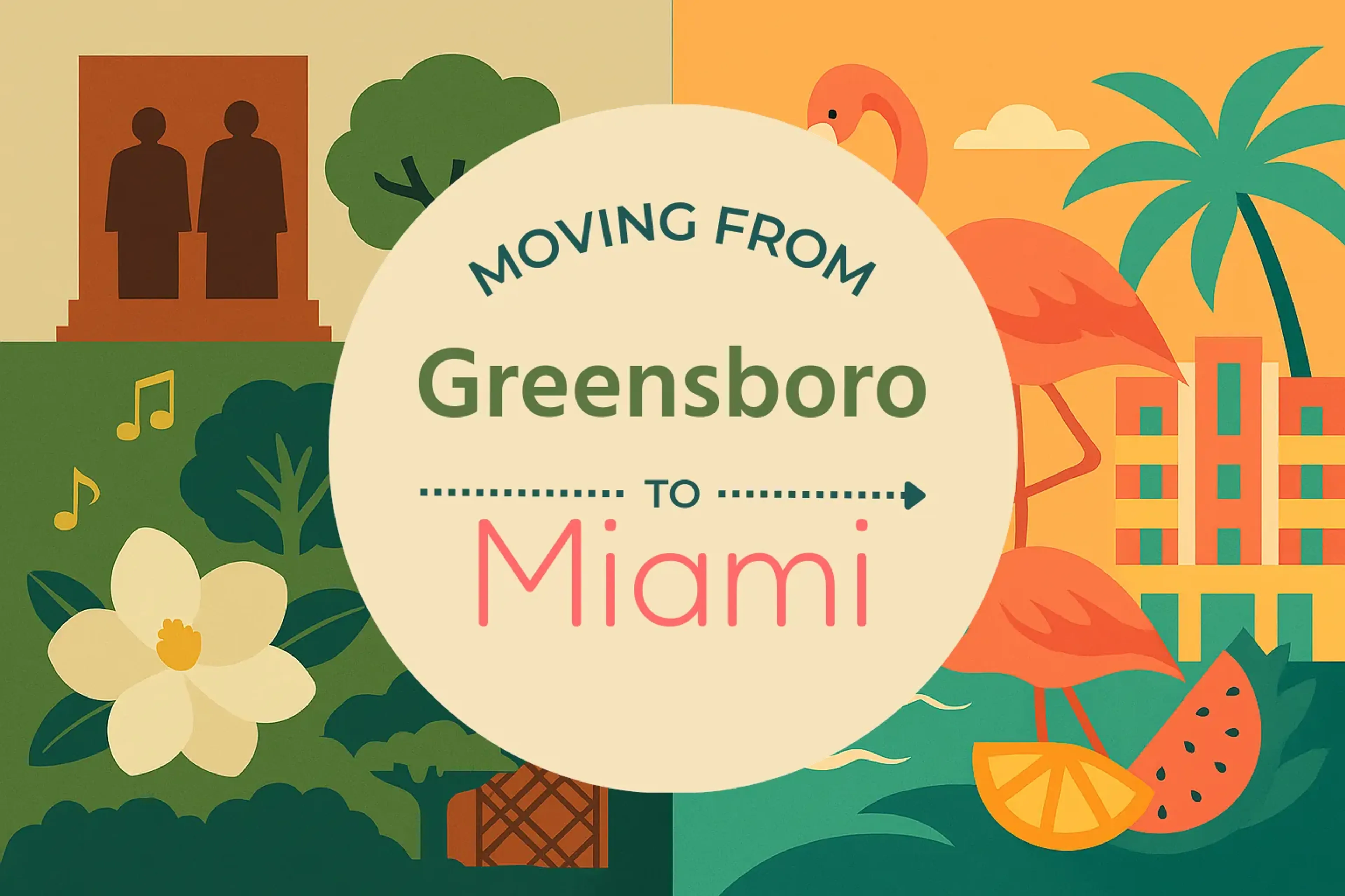 Side-by-side comparison of Greensboro to Miami moving companies