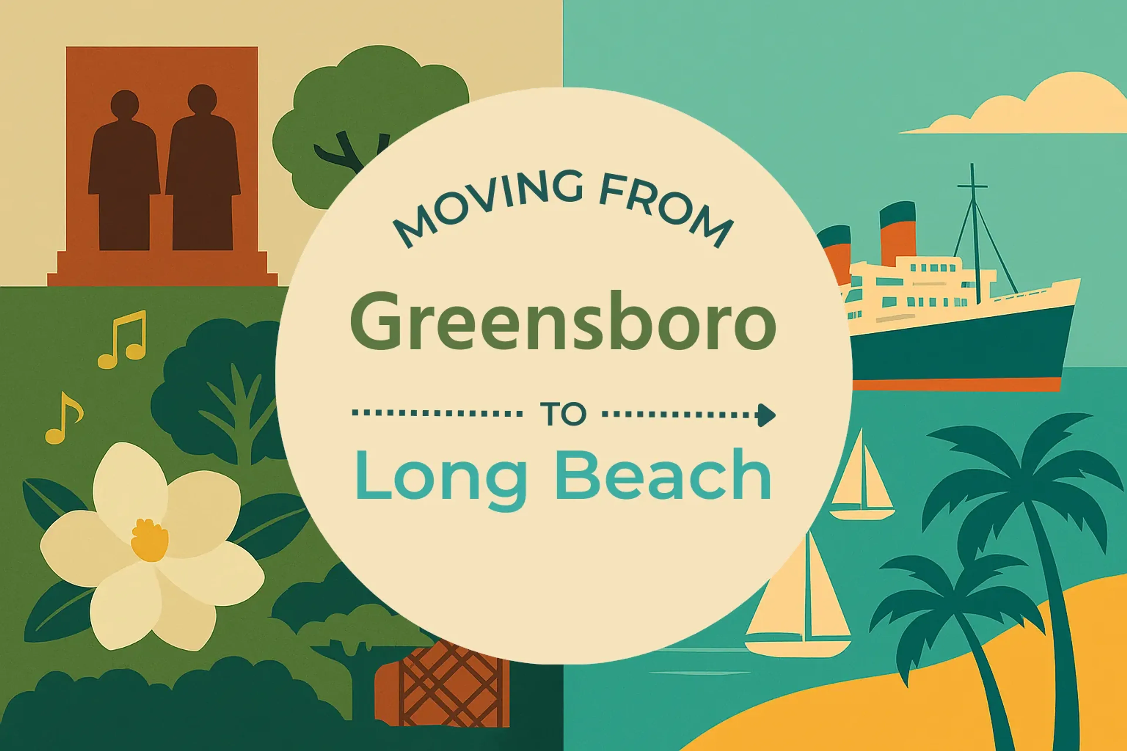 Side-by-side comparison of Greensboro to Long Beach moving companies