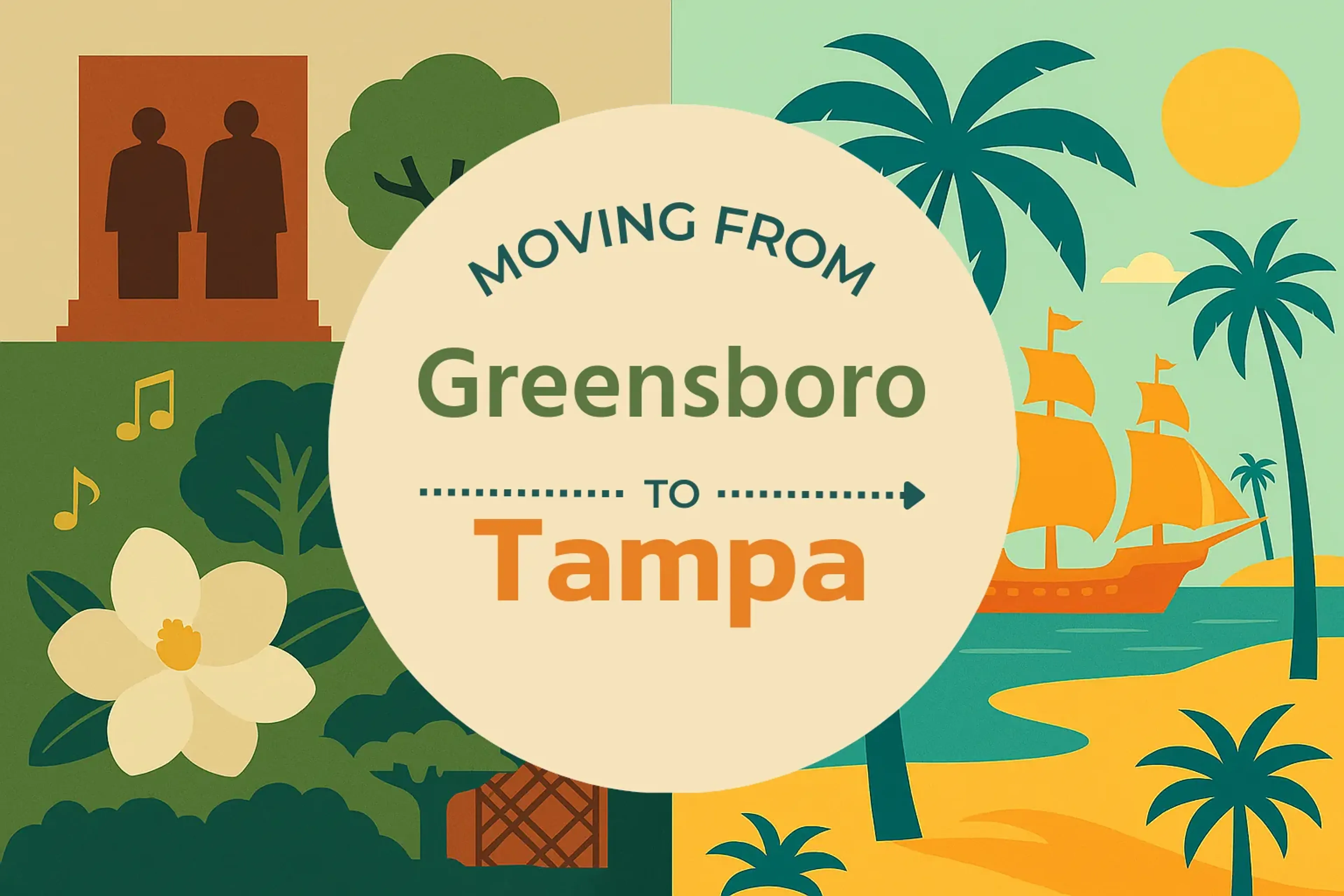 Side-by-side comparison of Greensboro to Tampa moving companies