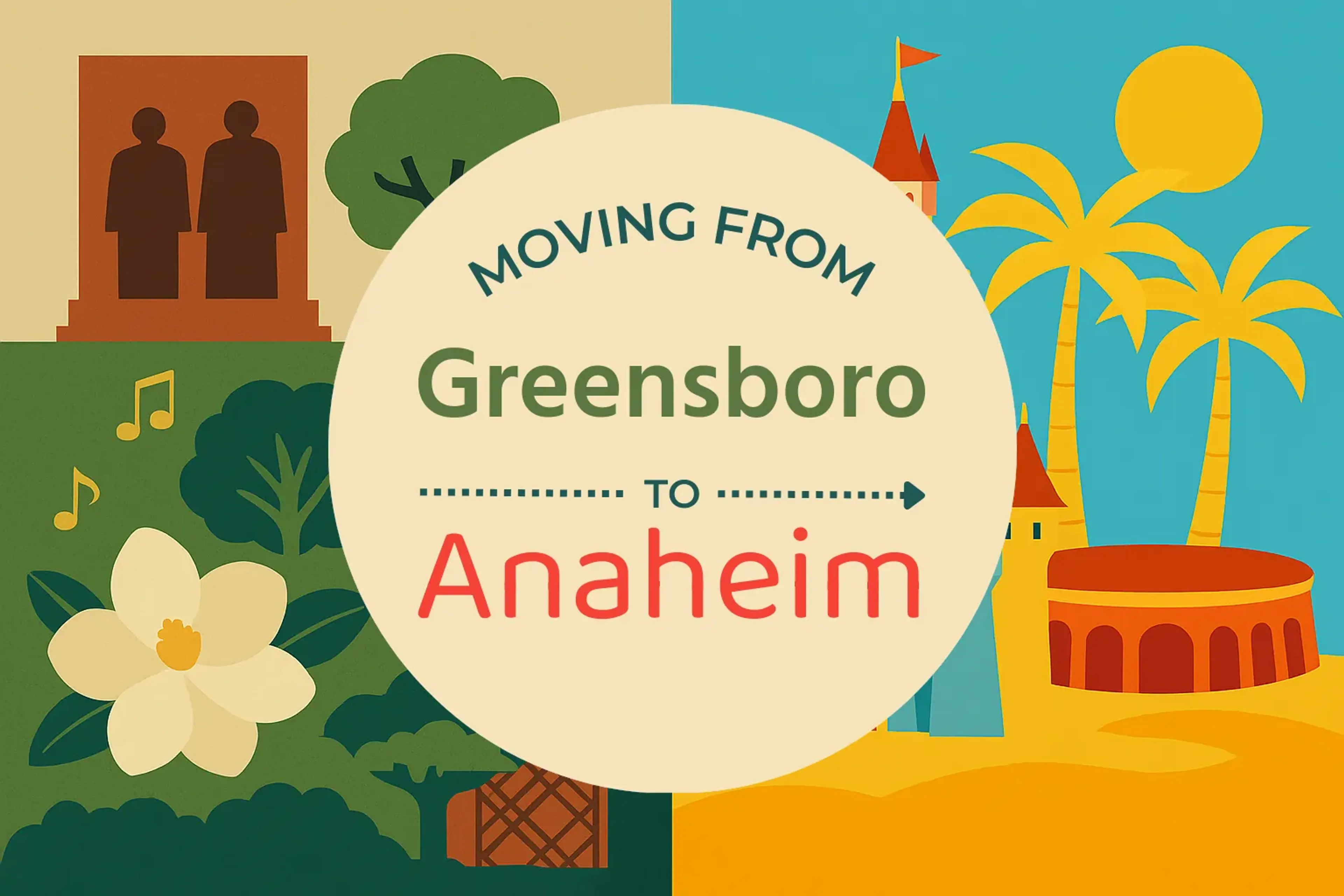 Side-by-side comparison of Greensboro to Anaheim moving companies