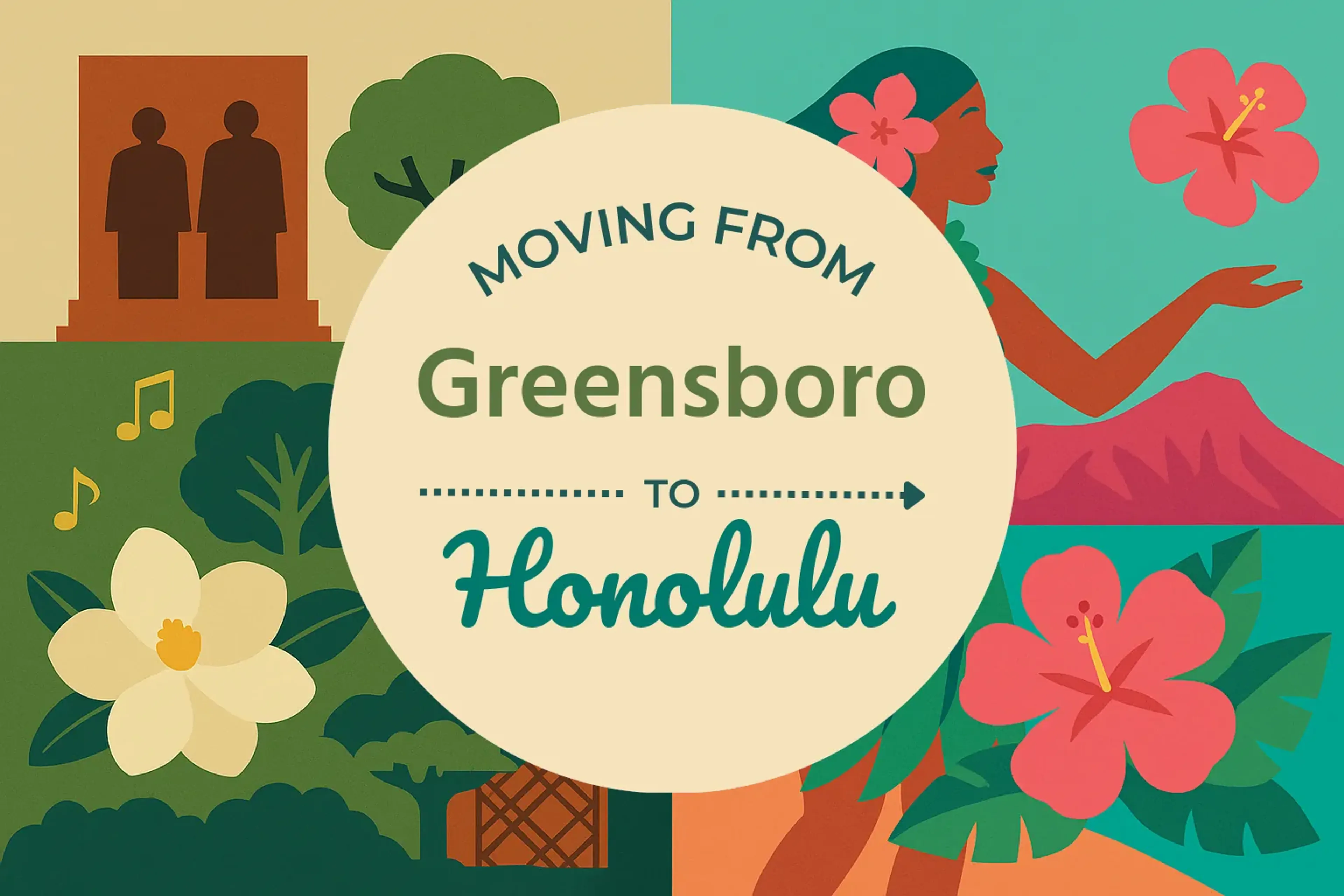 Side-by-side comparison of Greensboro to Honolulu moving companies