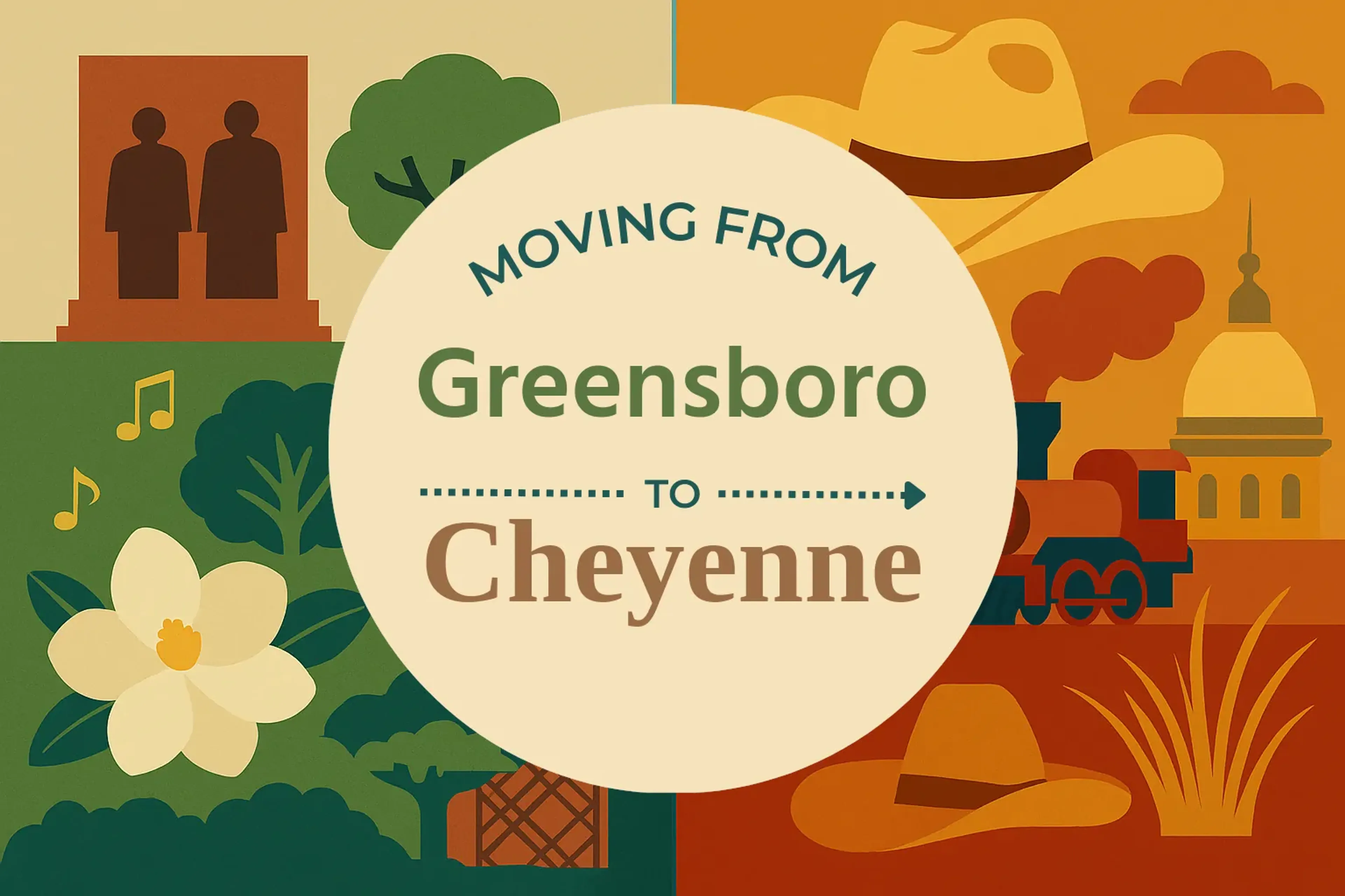 Side-by-side comparison of Greensboro to Cheyenne moving companies