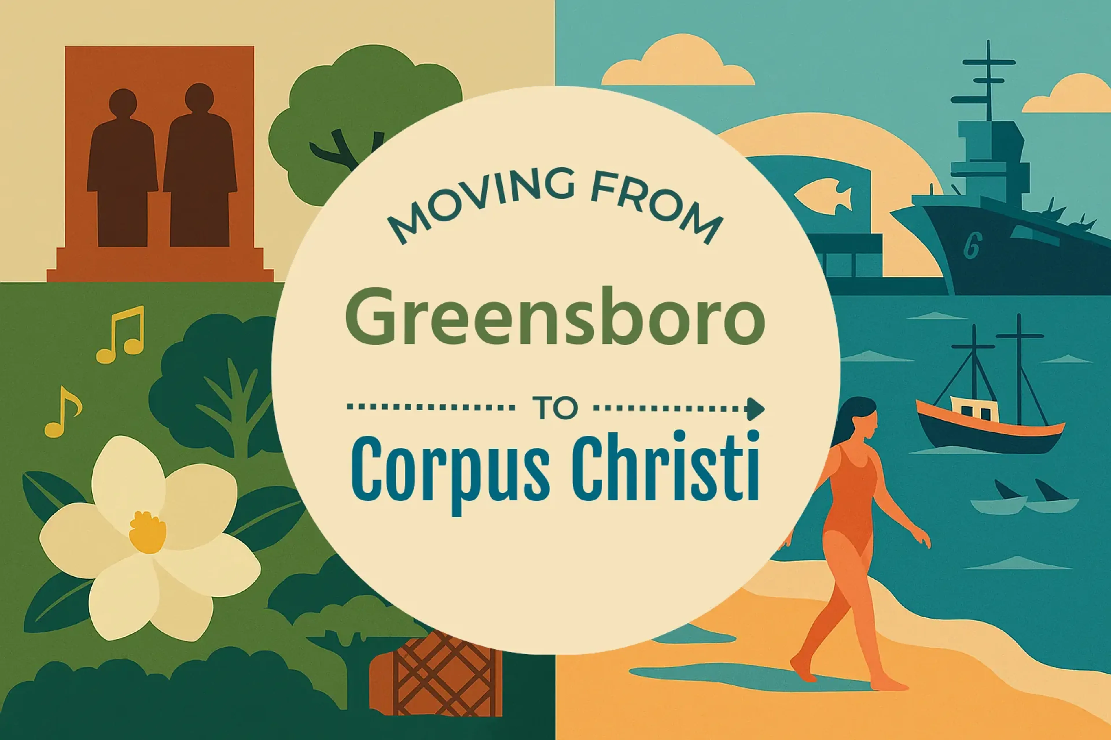 Side-by-side comparison of Greensboro to Corpus Christi moving companies
