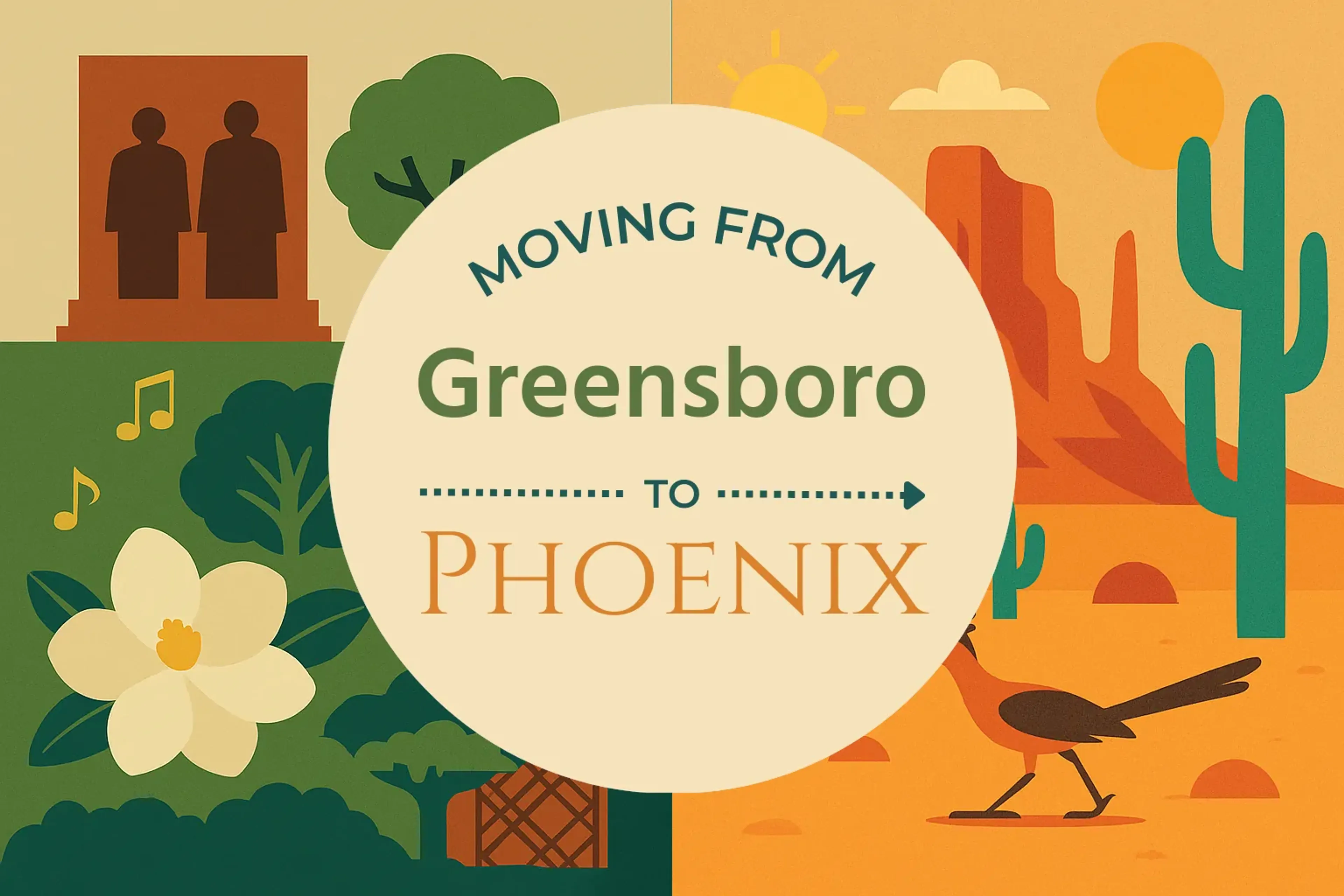 Side-by-side comparison of Greensboro to Phoenix moving companies