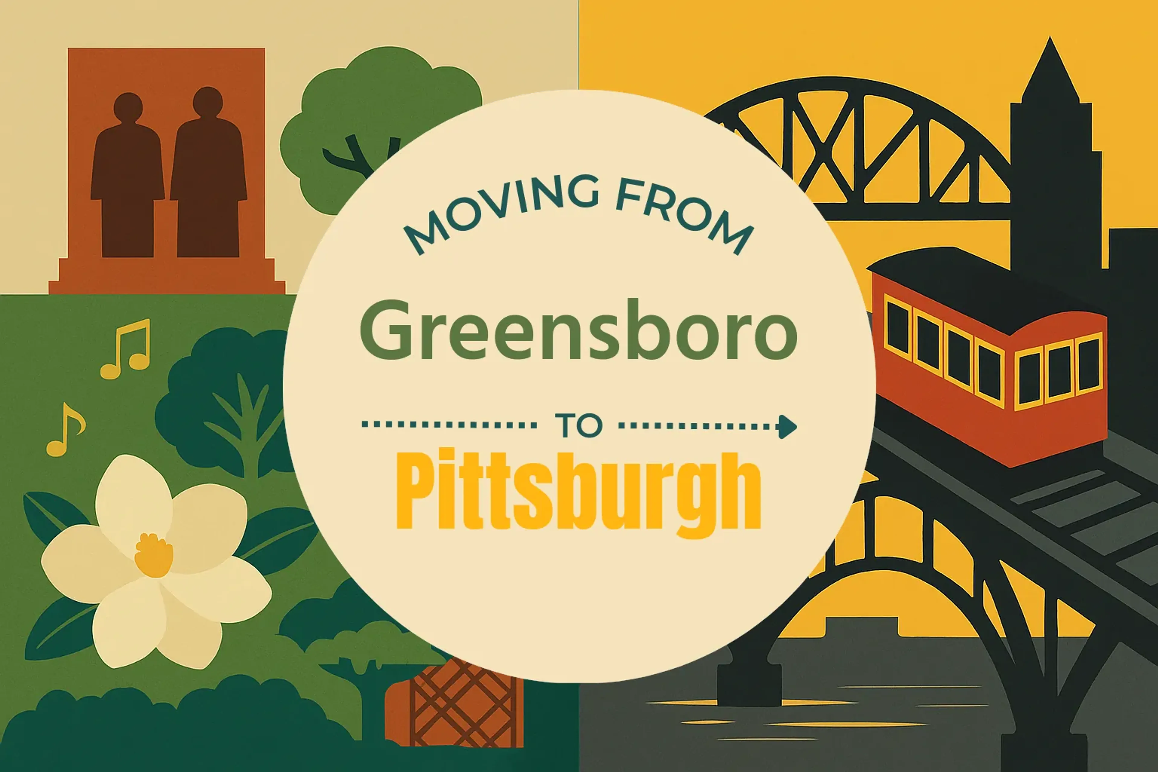 Side-by-side comparison of Greensboro to Pittsburgh moving companies