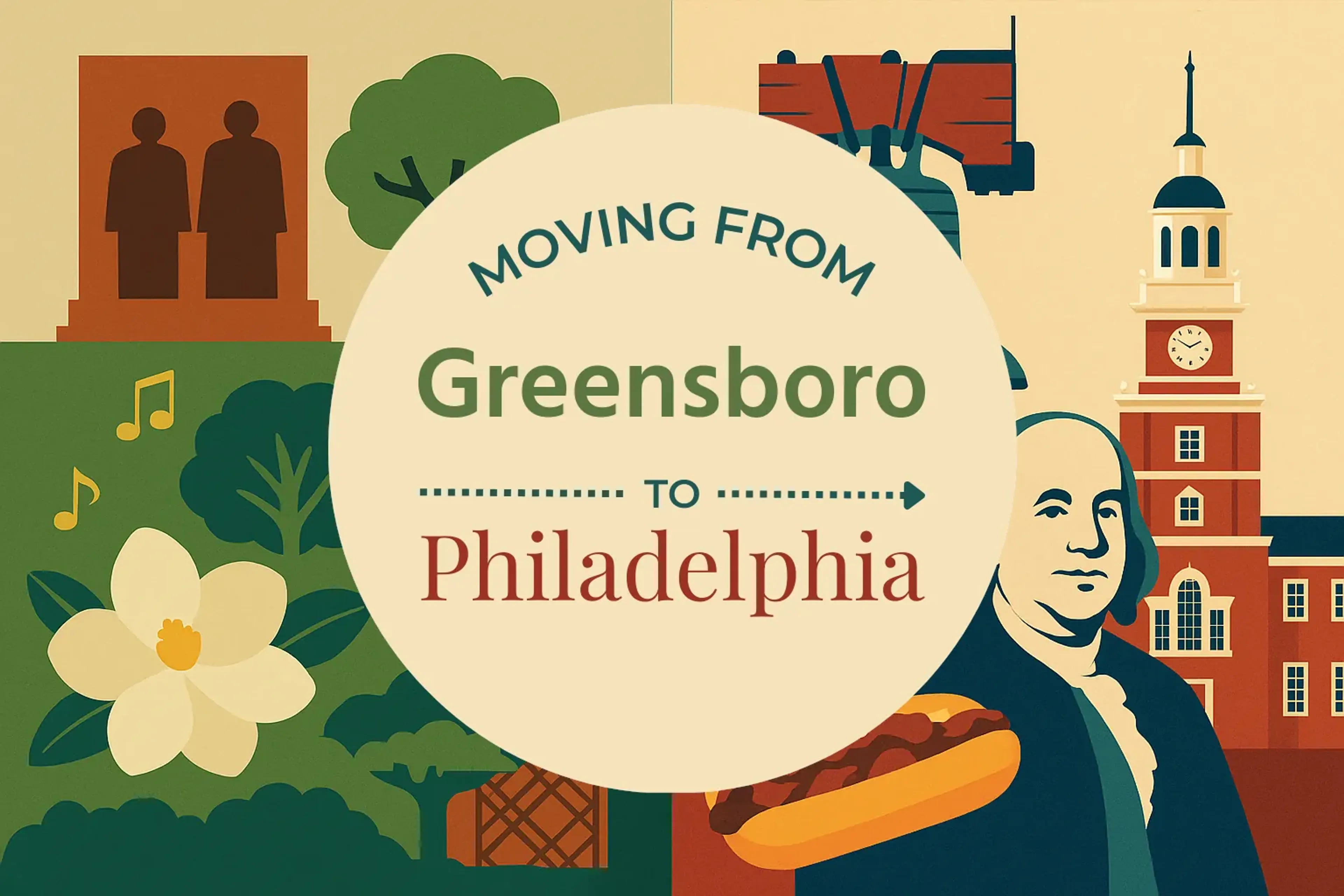 Side-by-side comparison of Greensboro to Philadelphia moving companies
