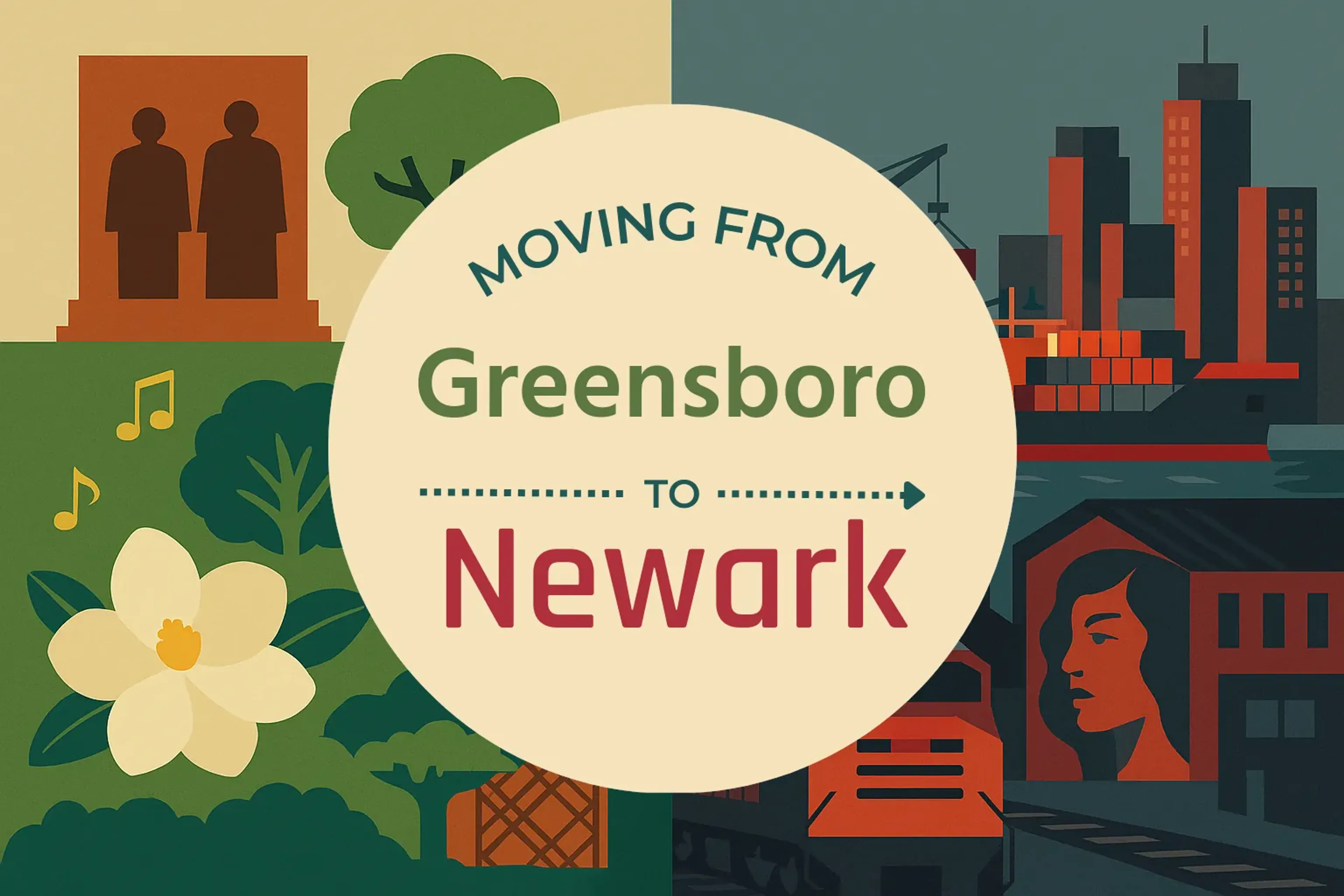 Side-by-side comparison of Greensboro to Newark moving companies
