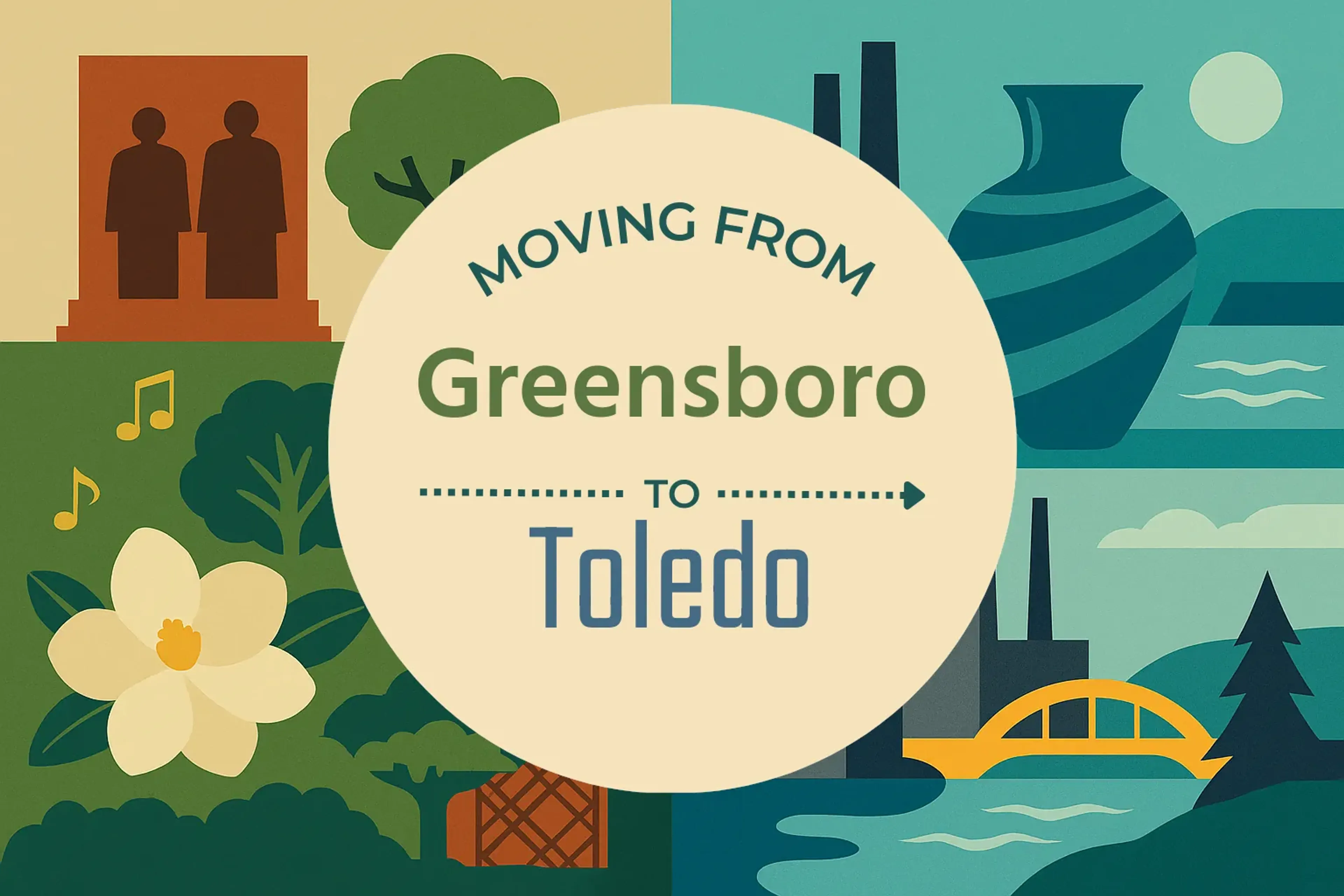 Side-by-side comparison of Greensboro to Toledo moving companies